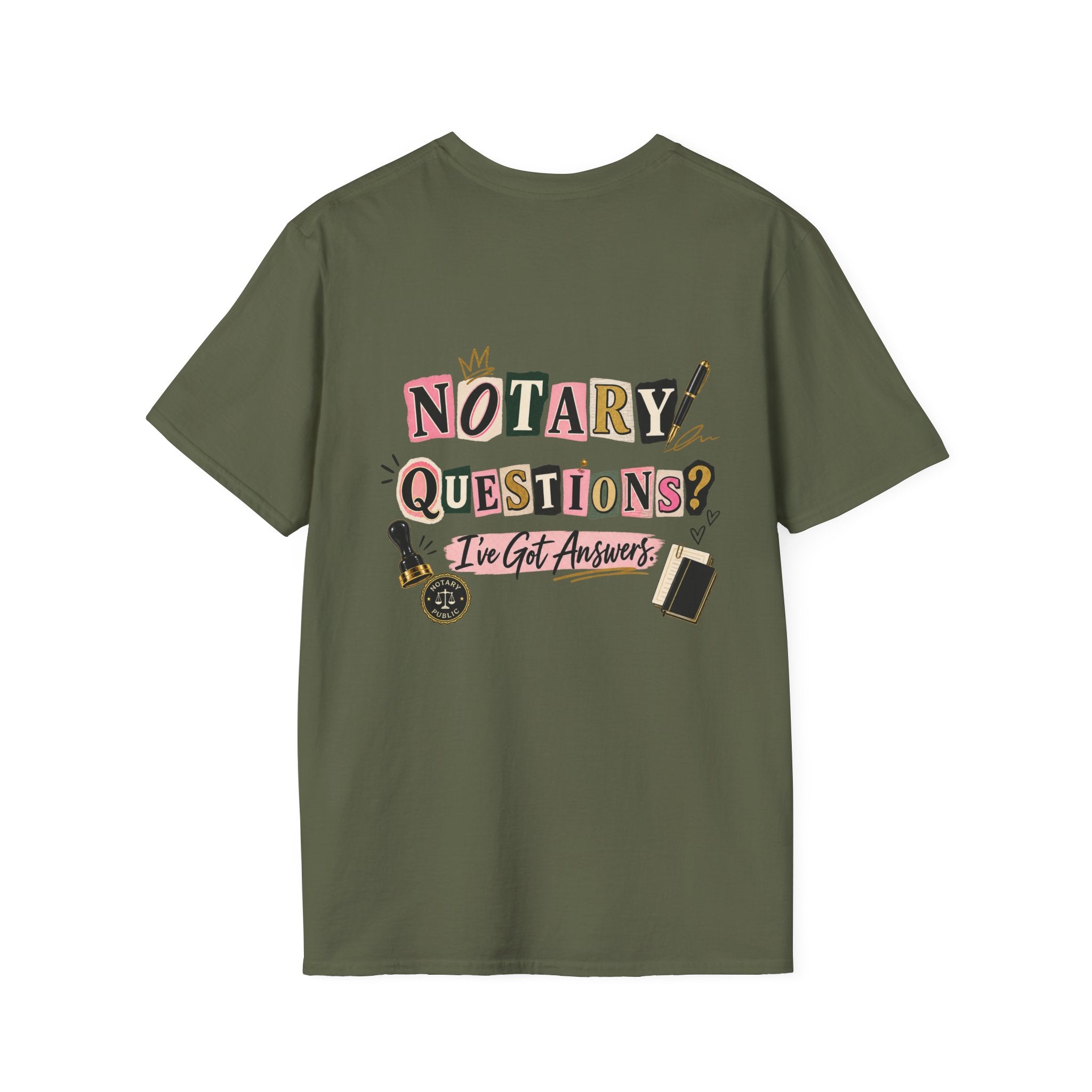 Notary Questions? I’ve Got Answers T-Shirt — Notary Public Graphic Tee