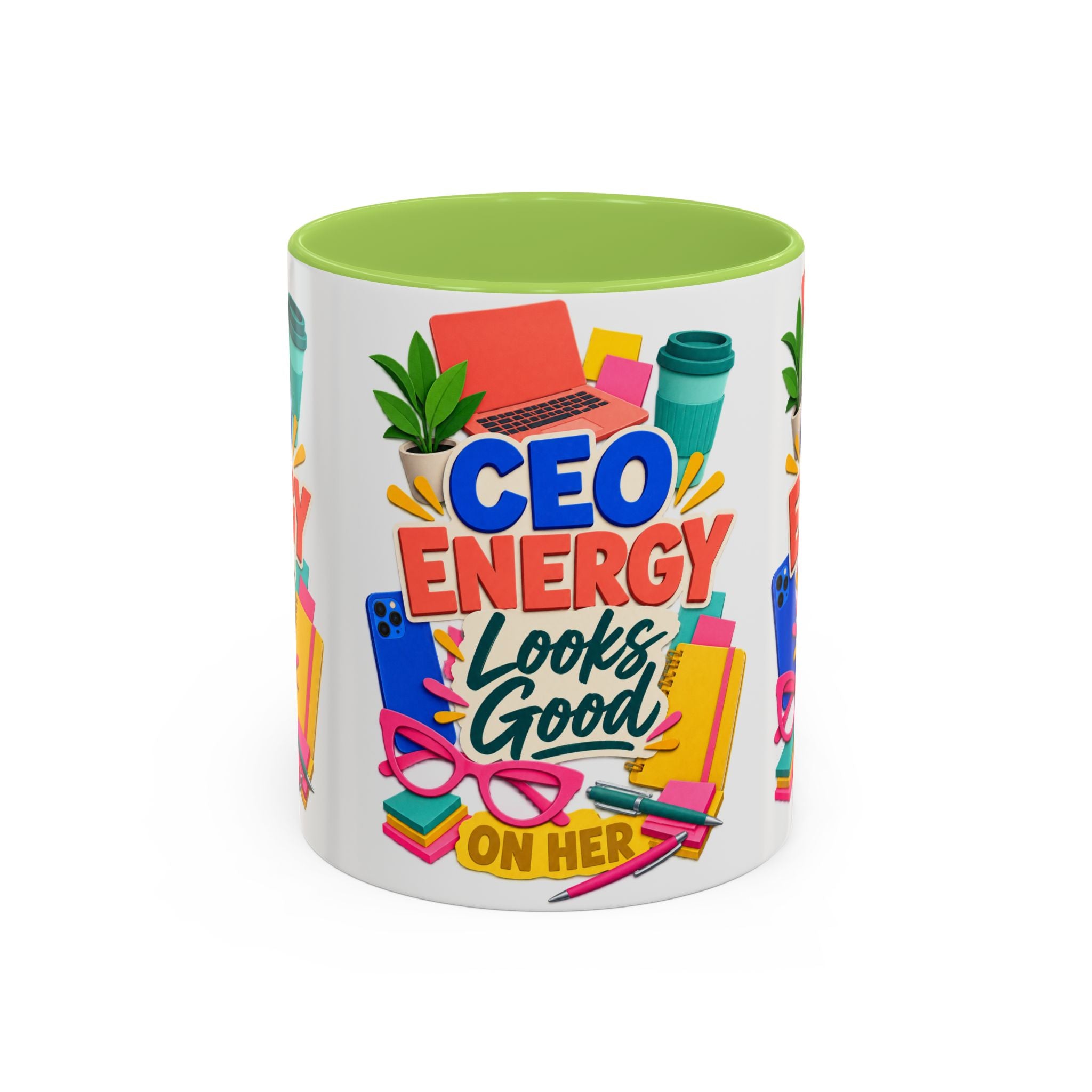 CEO Energy Looks Good on Her Mug | Women in Business Coffee Cup | Female Entrepreneur Gift | Boss Lady Office Mug