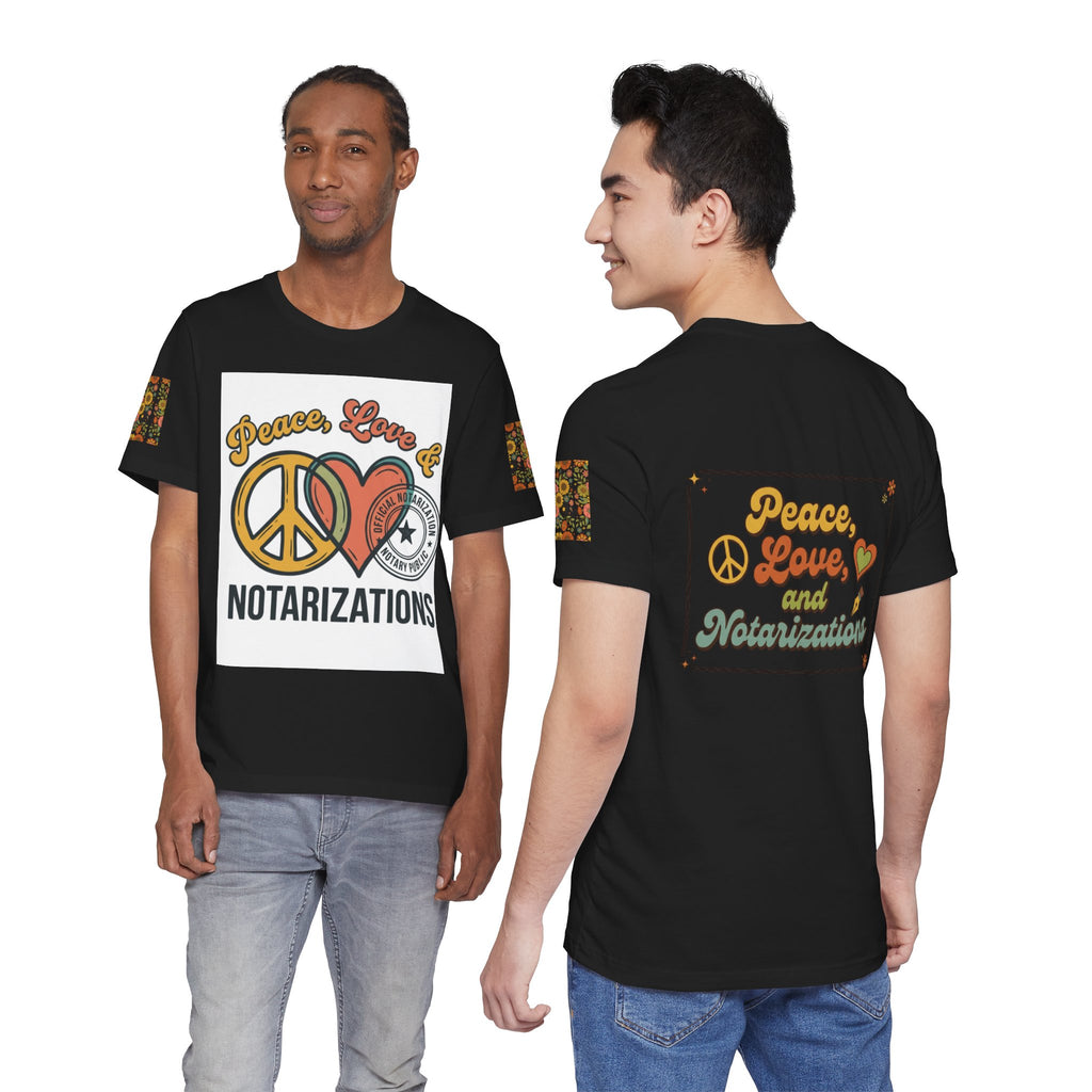 Peace, Love & Notarizations Unisex Jersey T-Shirt ☮️❤️🖋️