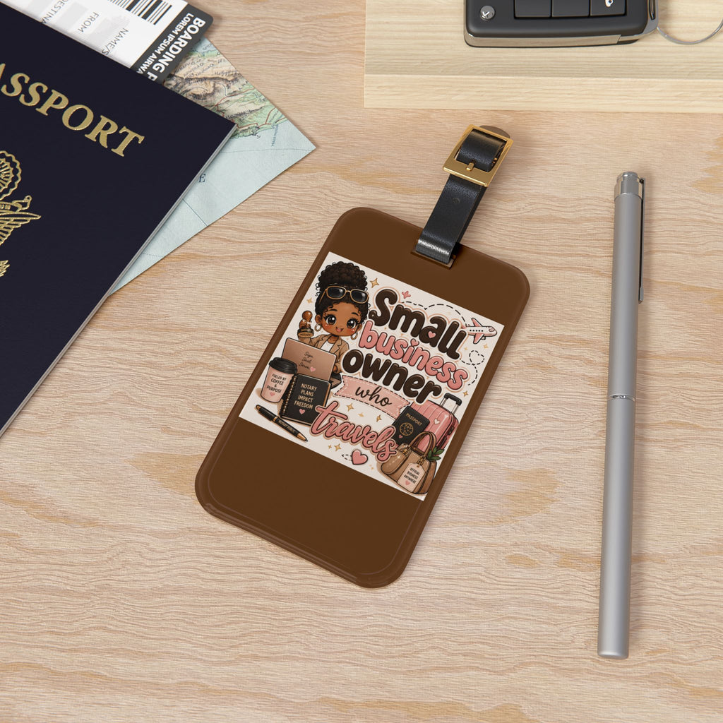 Small Business Owner Who Travels | Acrylic Luggage Tag for Entrepreneurs & Business Travelers