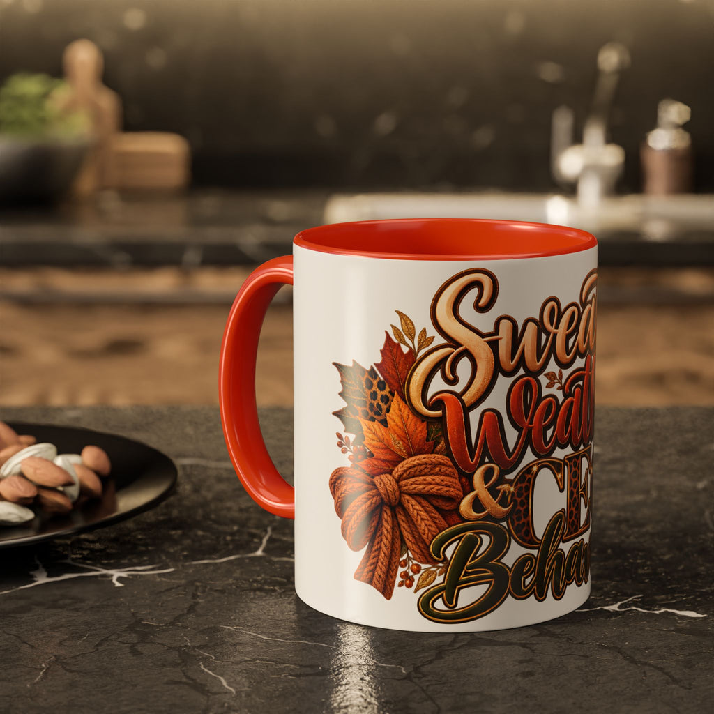 Sweater Weather & CEO Behavior Mug – Fall Pumpkin Latte Seasonal Coffee Cup (11oz/15oz)