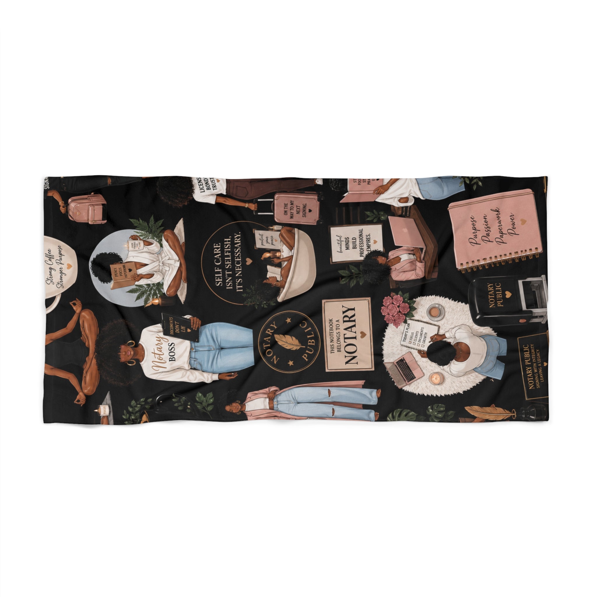 Notary Life Beach Towel | Black Woman Notary Gift | Soft Summer Beach & Pool Towel