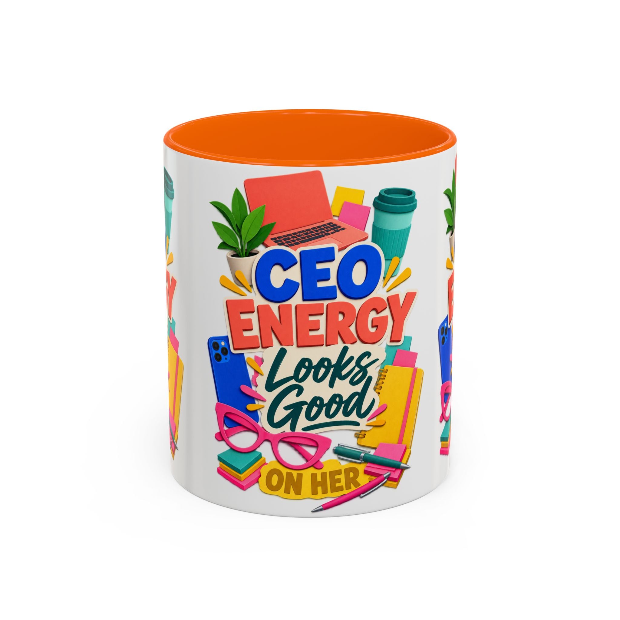 CEO Energy Looks Good on Her Mug | Women in Business Coffee Cup | Female Entrepreneur Gift | Boss Lady Office Mug