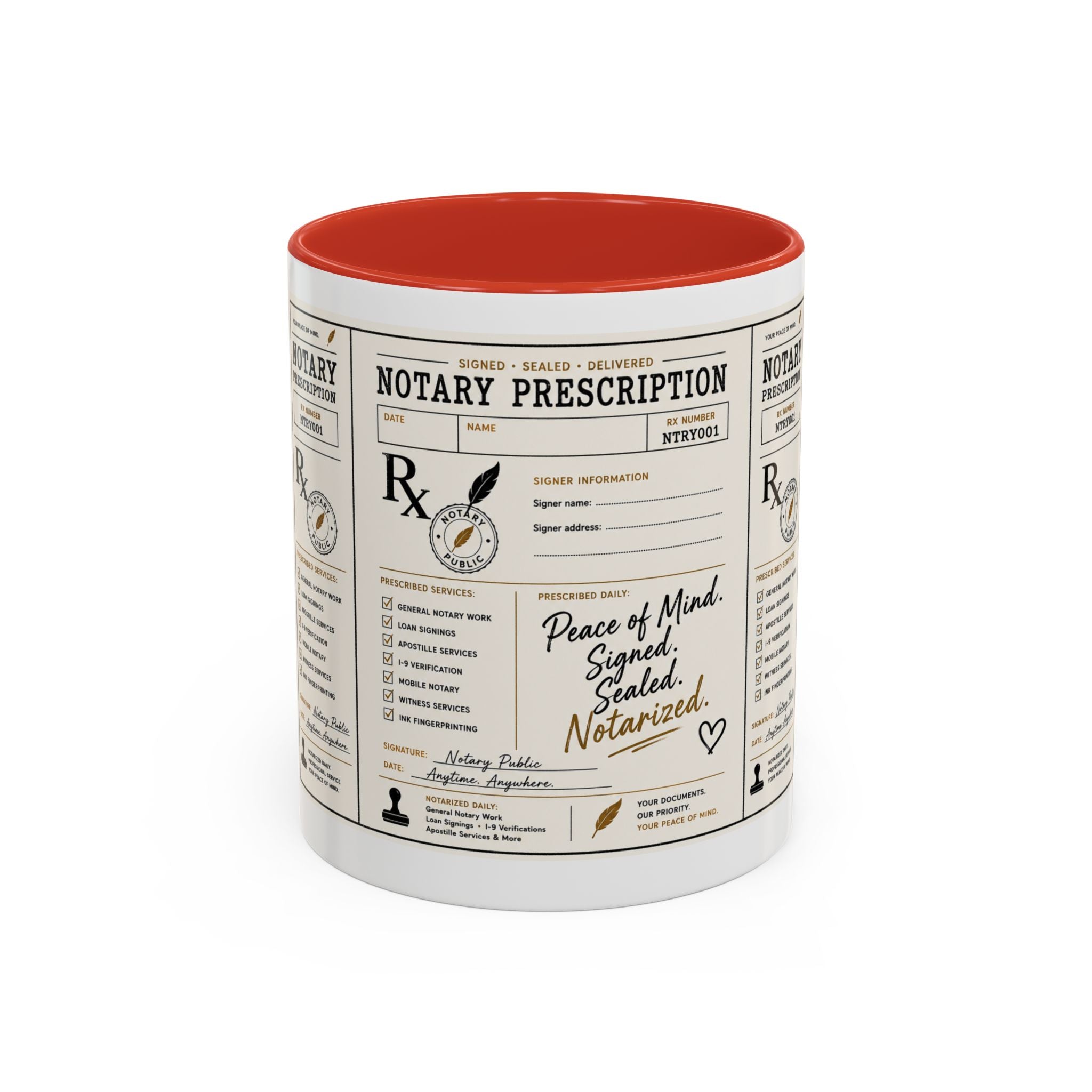 Notary Prescription | Accent Coffee Mug (11oz & 15oz)