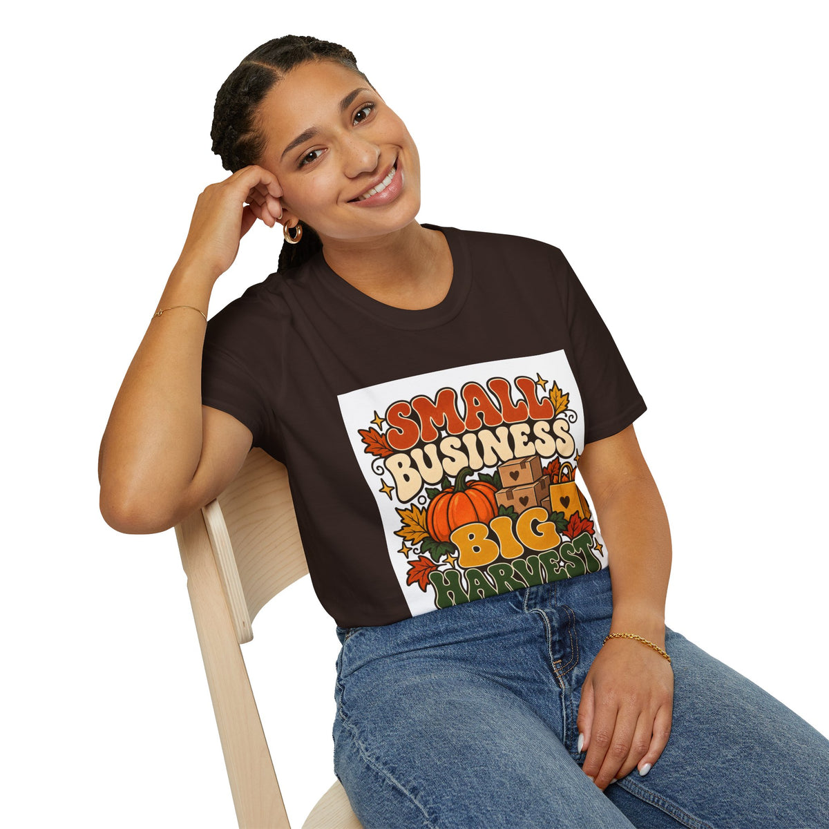 Small Business Big Harvest Graphic T-Shirt — Retro Fall Entrepreneur Tee