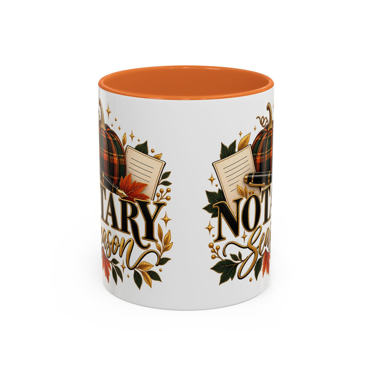 Notary Season Fall Accent Mug — Autumn Notary Public Coffee Cup
