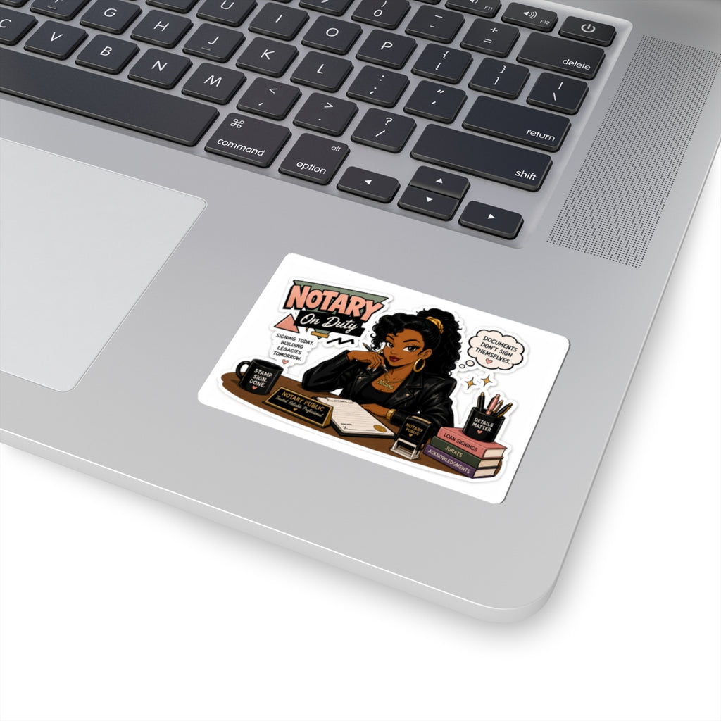 Notary On Duty  Sticker Sheet. Vinyl Sticker  | Decal | Cute Business Owner Laptop Sticker