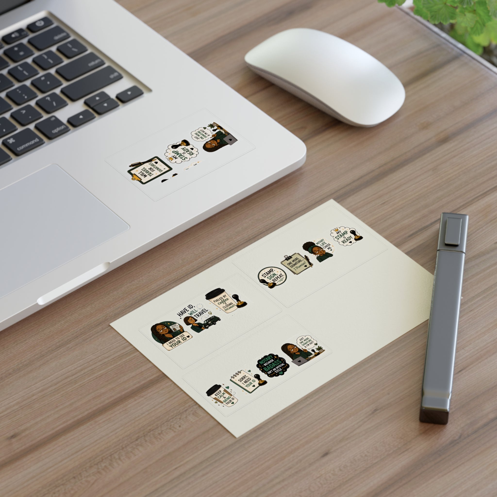I Need to See Your ID Vinyl Sticker | Funny Notary Sticker | Notary Public Laptop Sticker | Business Owner Gift:  Sticker Sheets ✍🏽🤎