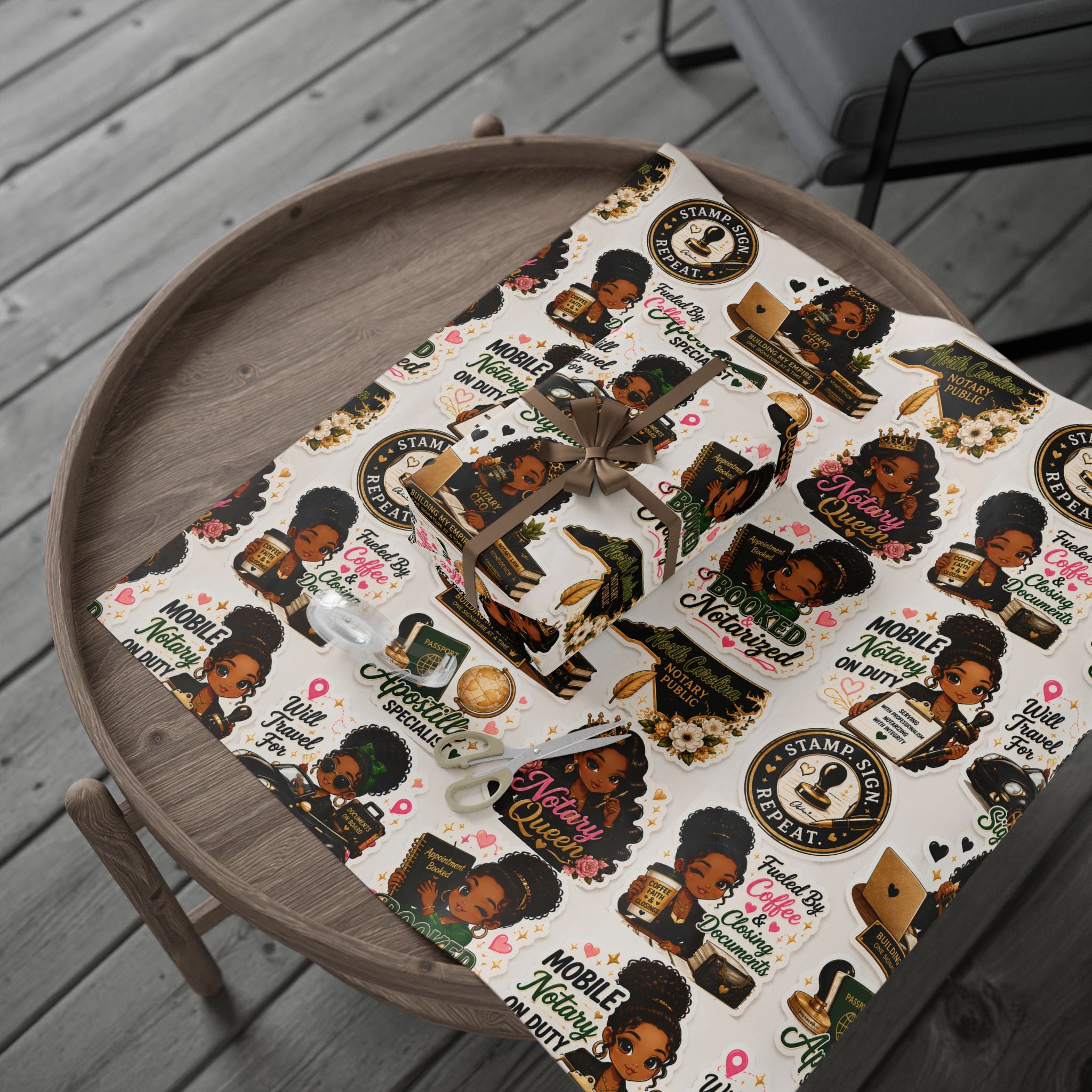 Notary Boss Wrapping Paper – Wrap it. Gift it. Make it official. 🎁🖊️✨