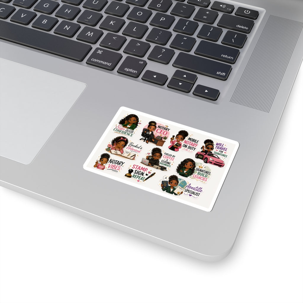 💼 Signature Success Collection | Kawaii Notary Vinyl Stickers