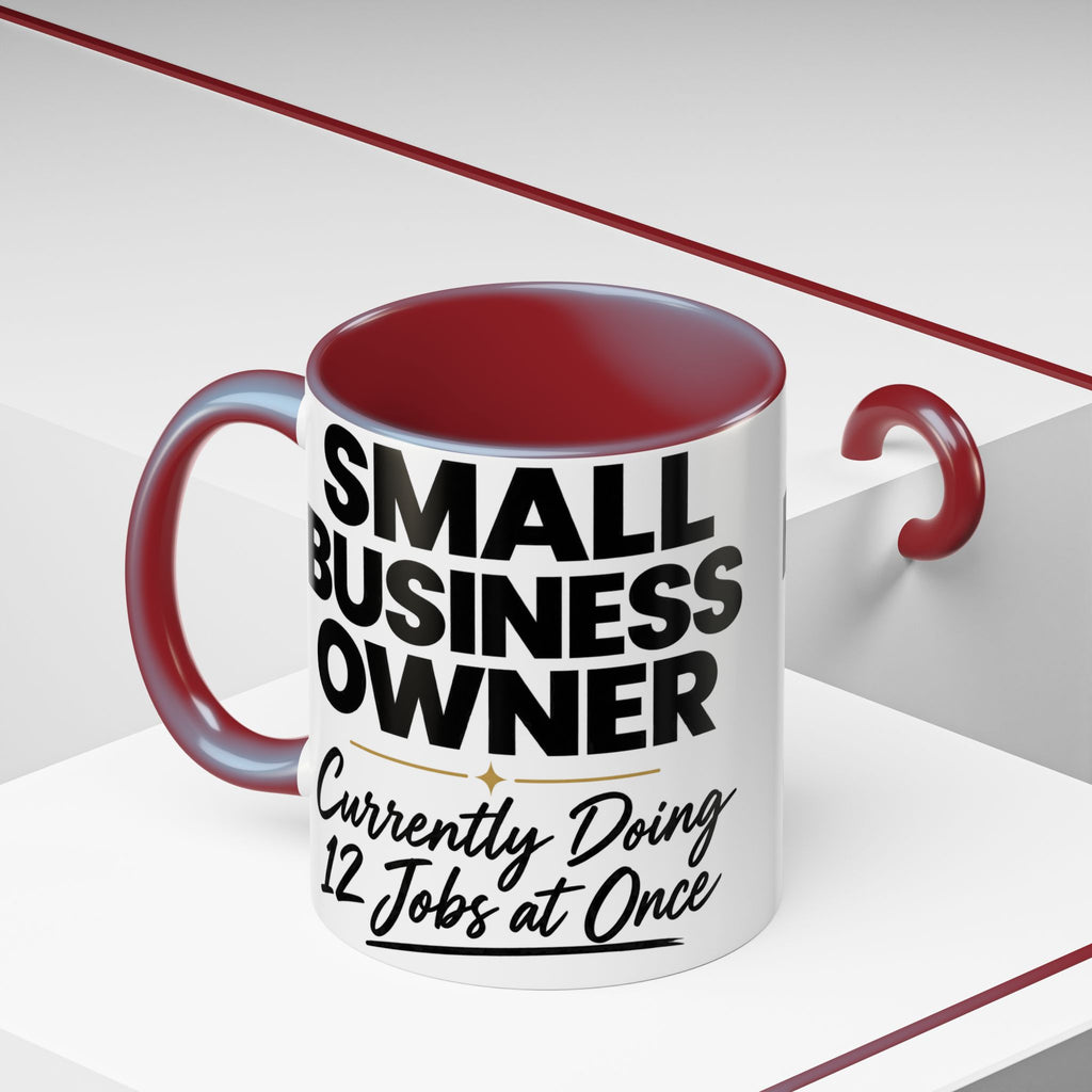 Small Business Owner Mug | “Currently Doing 12 Jobs at Once” Funny Entrepreneur Coffee Cup