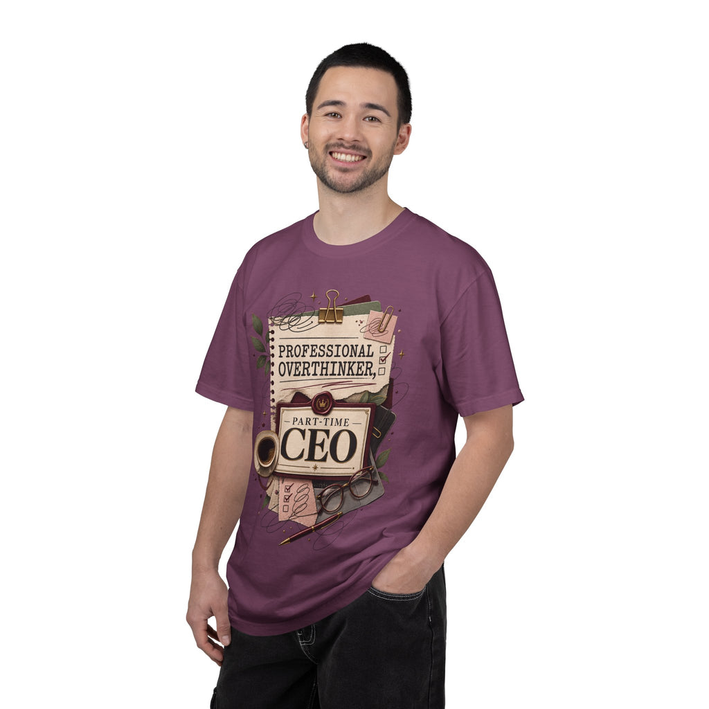 Professional Overthinker Part-Time CEO T-Shirt | Funny Small Business Owner Graphic Tee | Entrepreneur Gift | Garment-Dyed Shirt