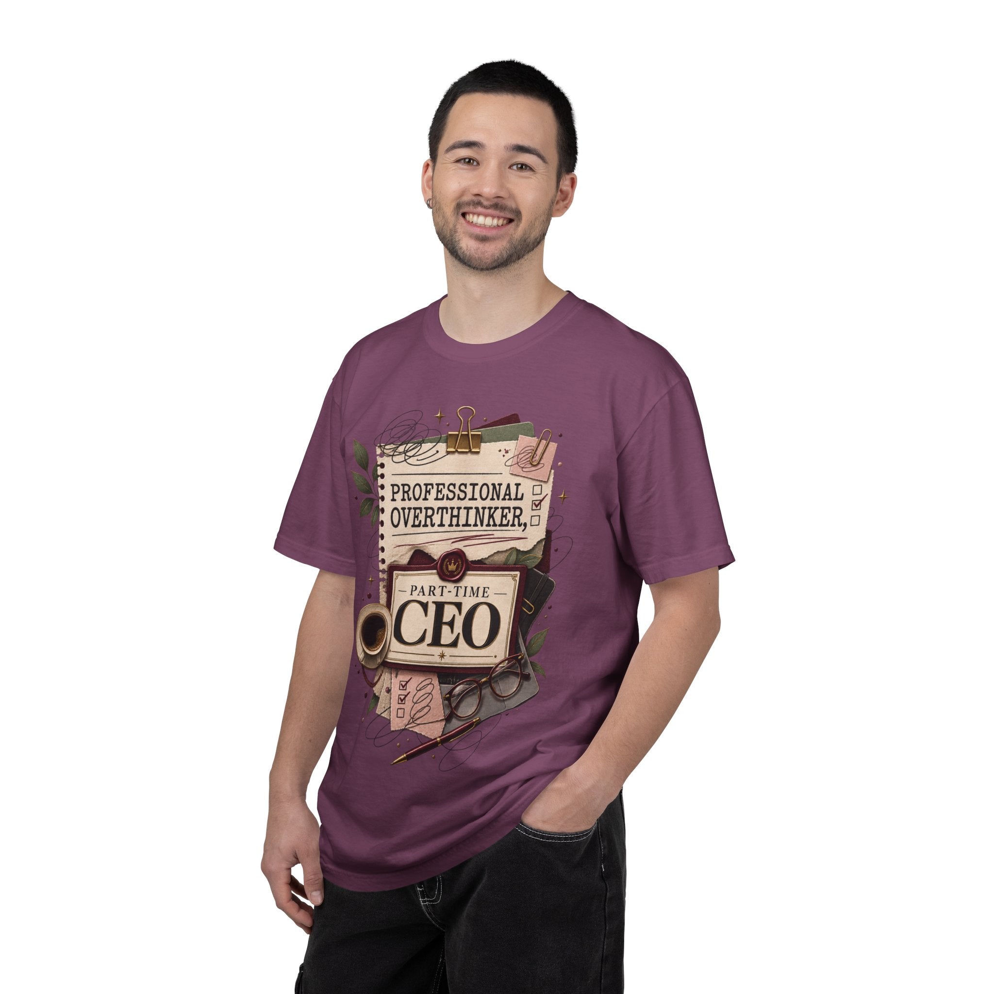 Professional Overthinker Part-Time CEO T-Shirt | Funny Small Business Owner Graphic Tee | Entrepreneur Gift | Garment-Dyed Shirt