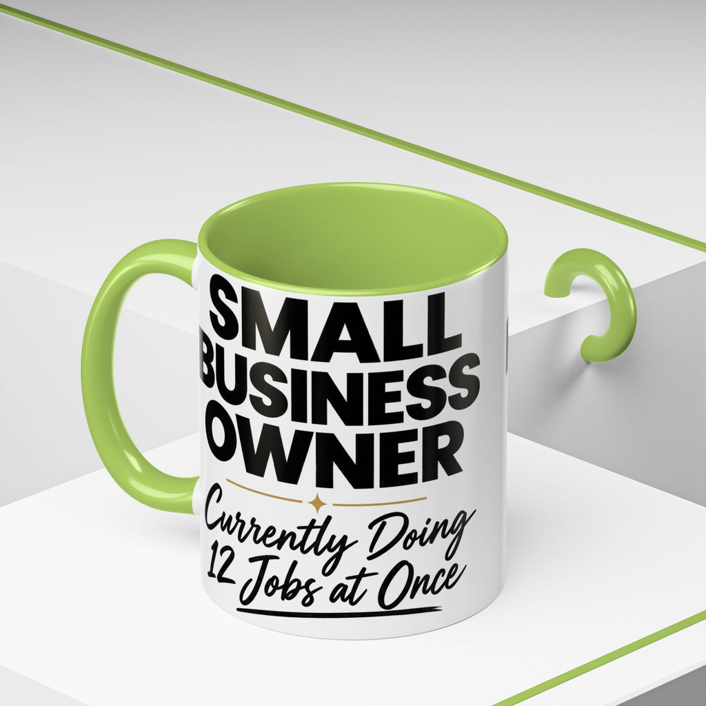 Small Business Owner Mug | “Currently Doing 12 Jobs at Once” Funny Entrepreneur Coffee Cup