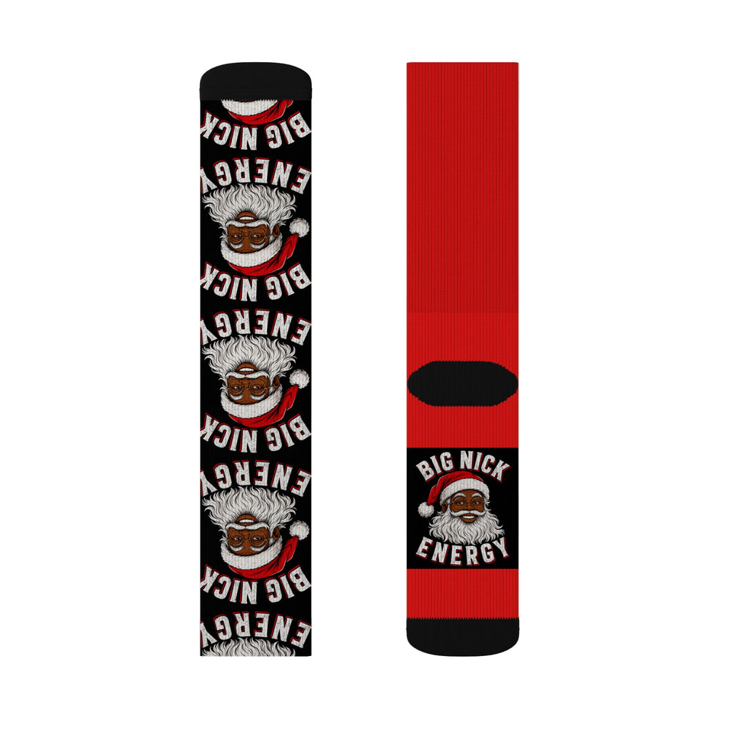 Big Nick Energy Christmas Socks | Funny Santa Holiday Crew Socks | Festive Stocking Stuffer