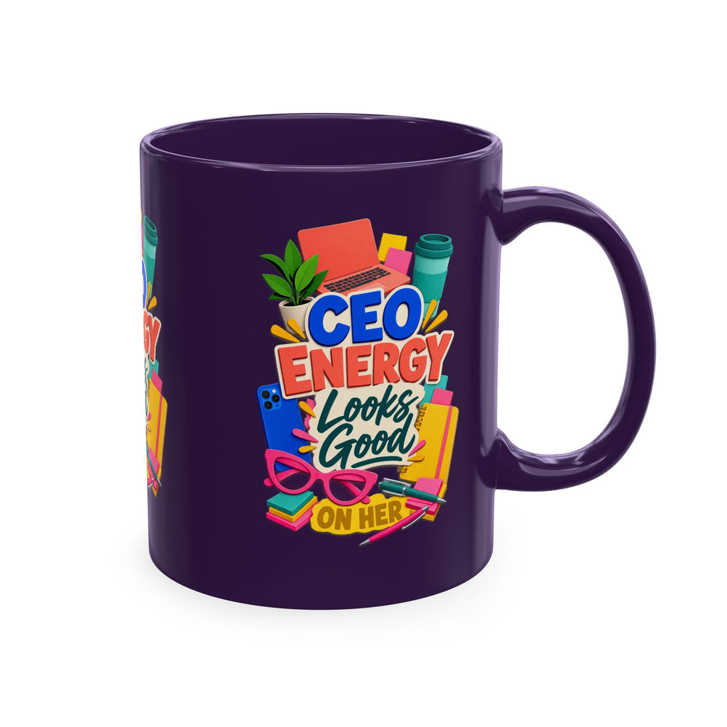 CEO Energy Looks Good on Her Mug | Women in Business Coffee Cup | Female Entrepreneur Gift | Boss Lady Office Mug