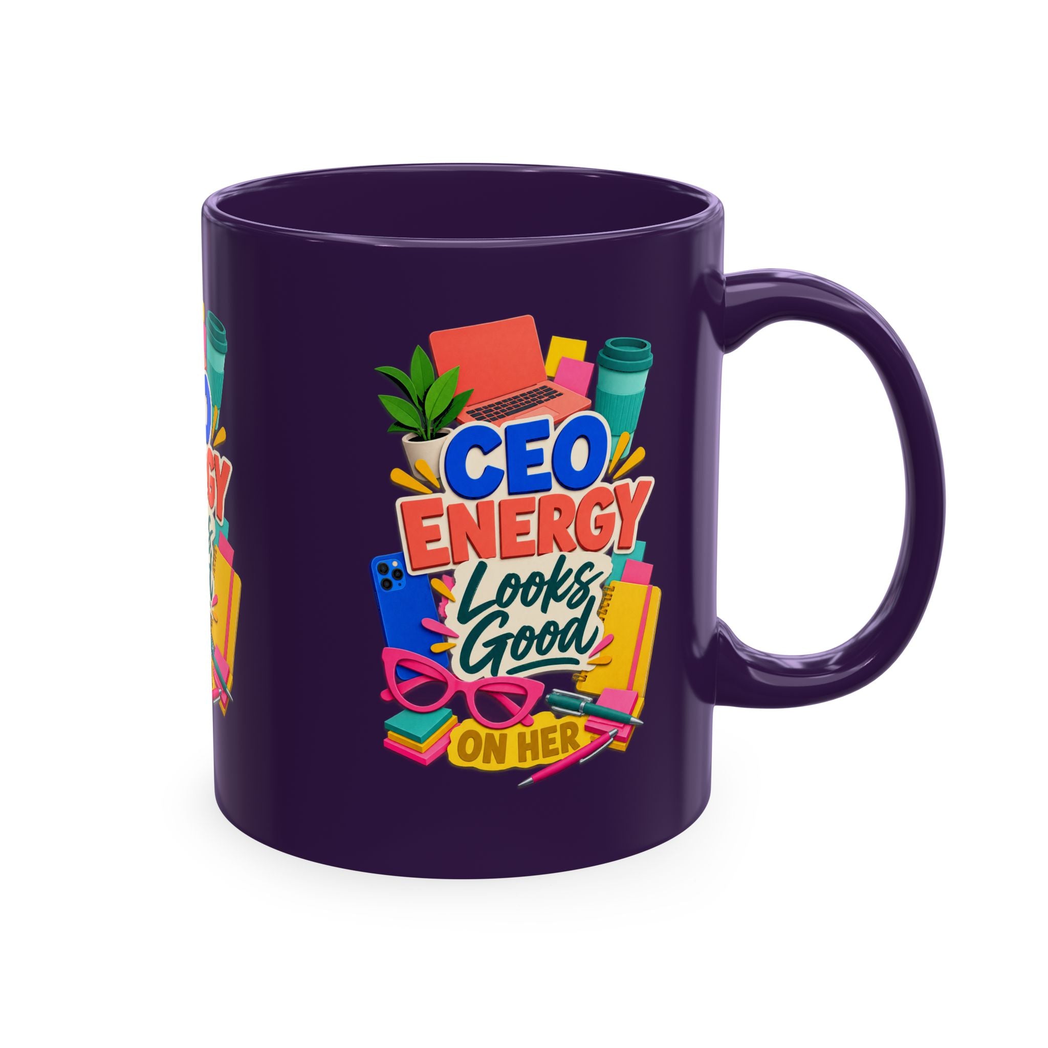 CEO Energy Looks Good on Her Mug | Women in Business Coffee Cup | Female Entrepreneur Gift | Boss Lady Office Mug