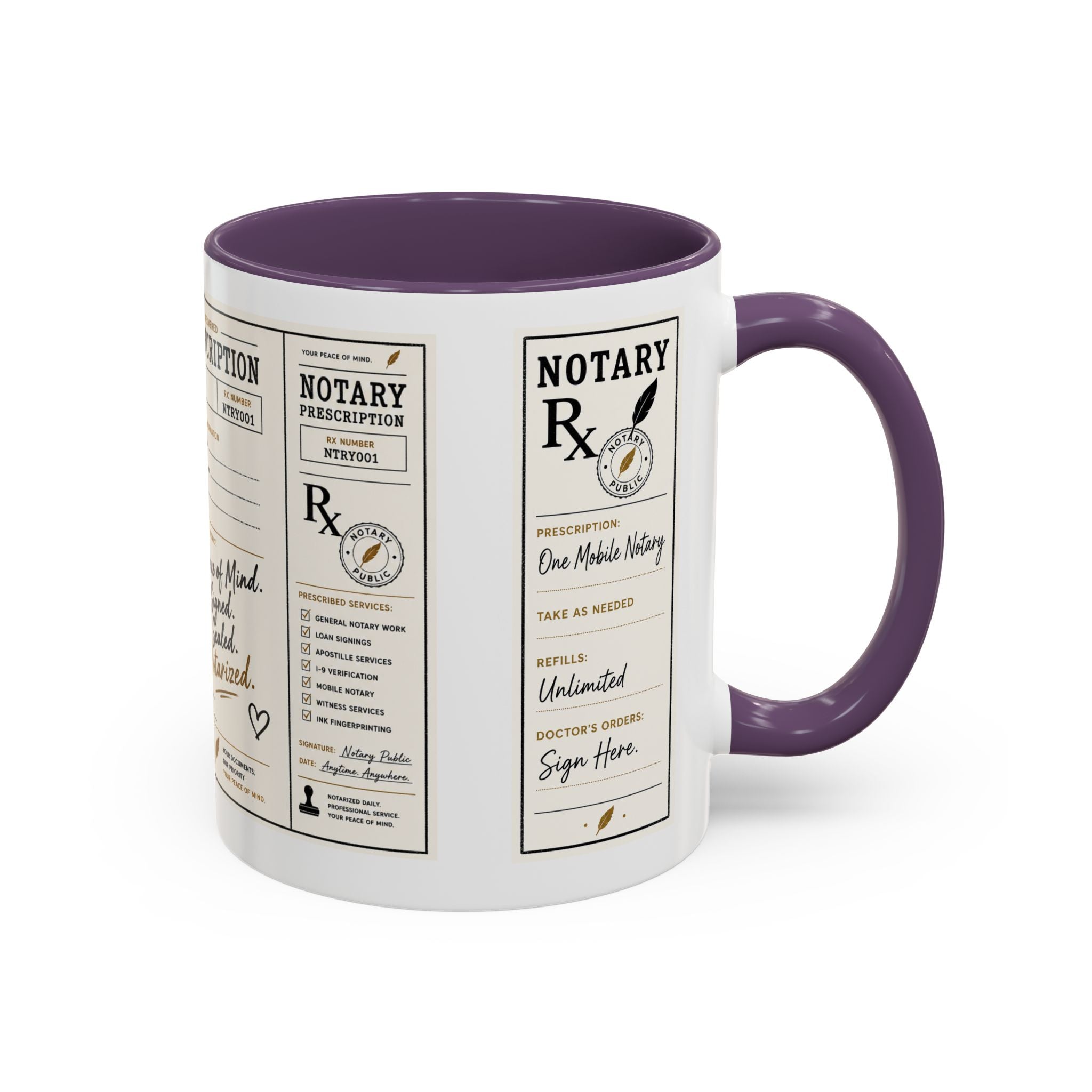 Notary Prescription | Accent Coffee Mug (11oz & 15oz)