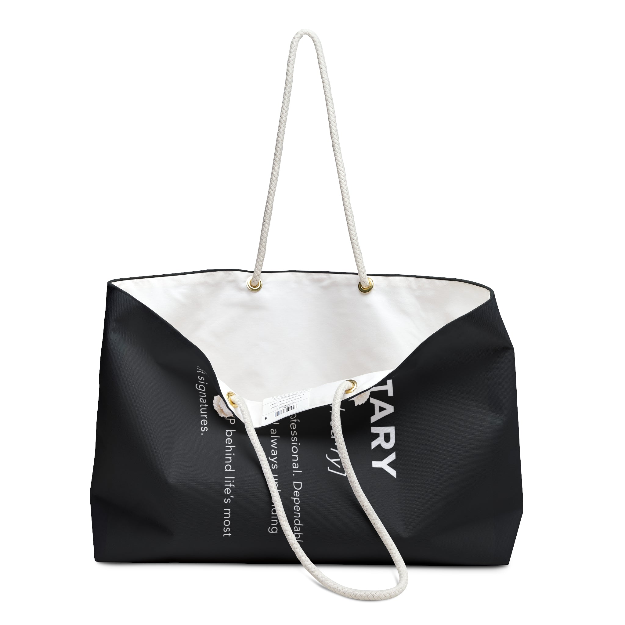 🖤 Notary Definition Weekender Bag | Minimalist Notary Travel Tote | Notary Public Overnight Bag | Loan Signing Agent Carryall | Professional Travel Bag