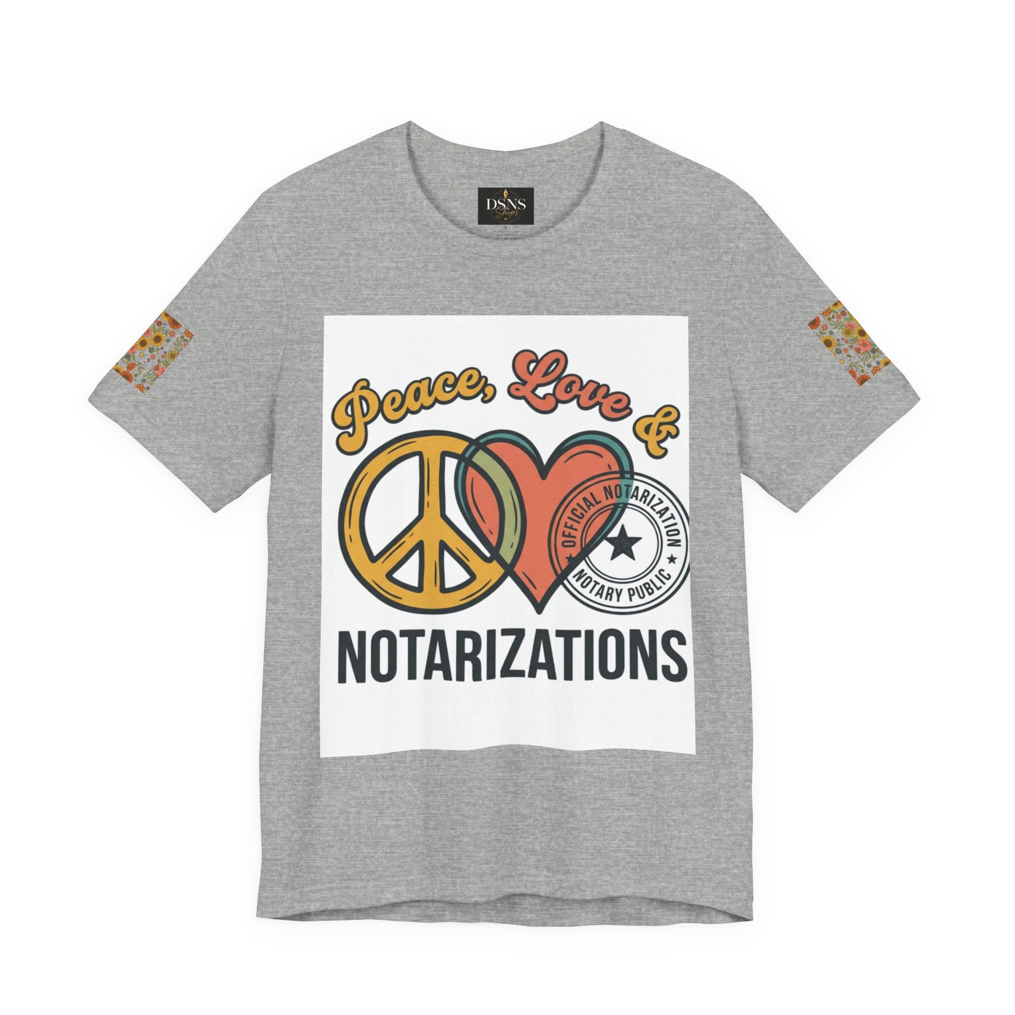 Peace, Love & Notarizations Unisex Jersey T-Shirt ☮️❤️🖋️