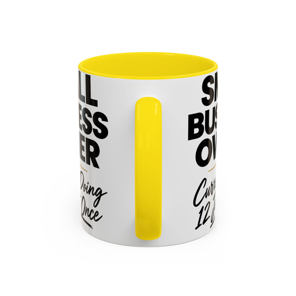 Small Business Owner Mug | “Currently Doing 12 Jobs at Once” Funny Entrepreneur Coffee Cup