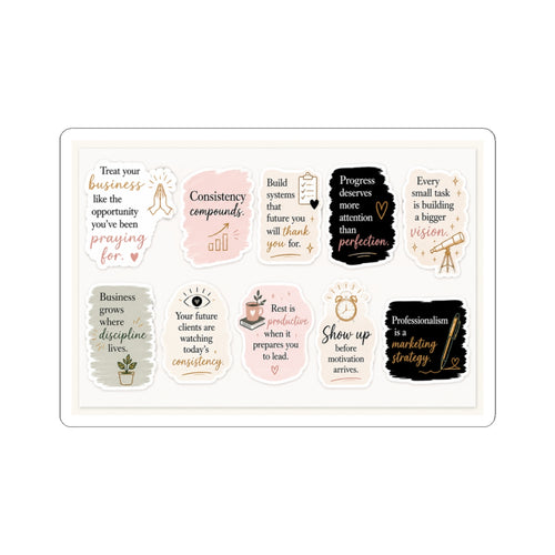 Business Mindset Sticker Sheet. Vinyl Sticker  | Decal | Cute Business Owner Laptop Sticker