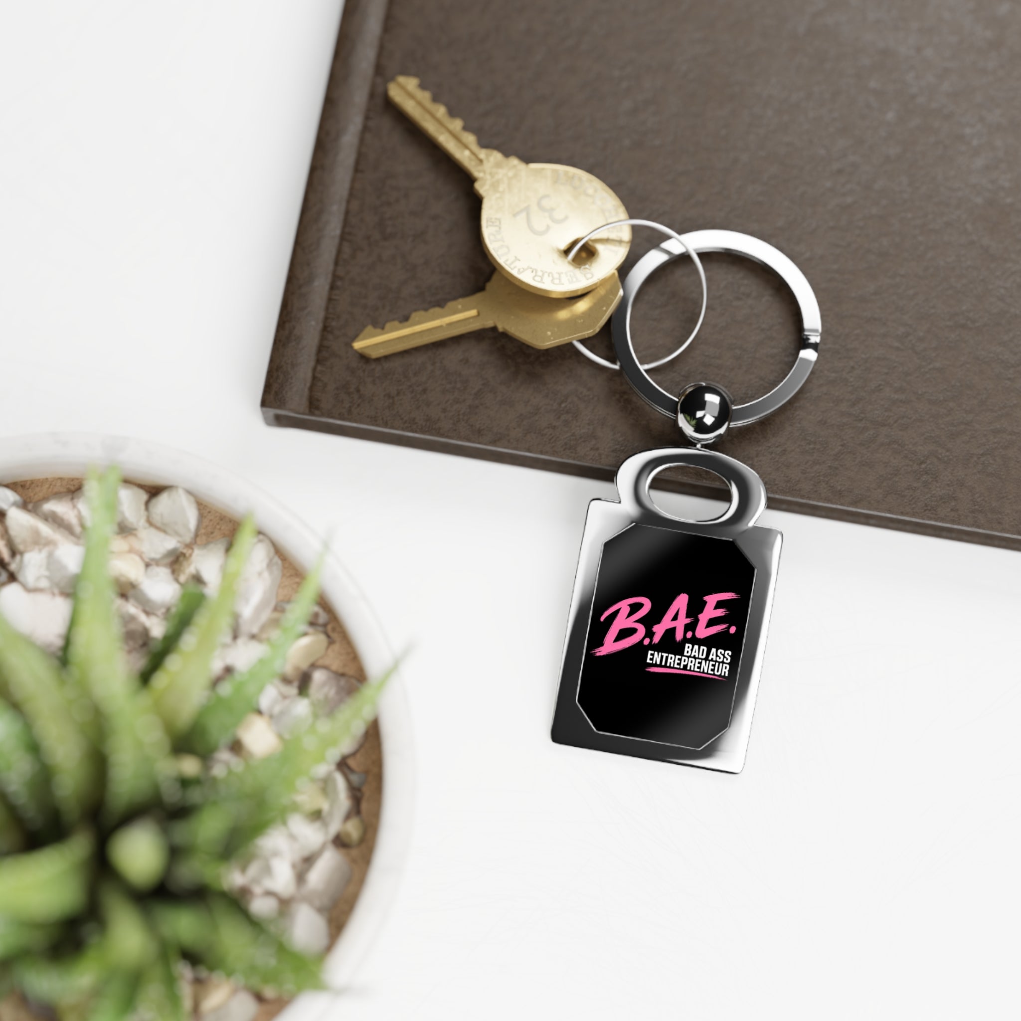 B.A.E. Bad Ass Entrepreneur Metal Keychain | Bold Business Owner Keyring