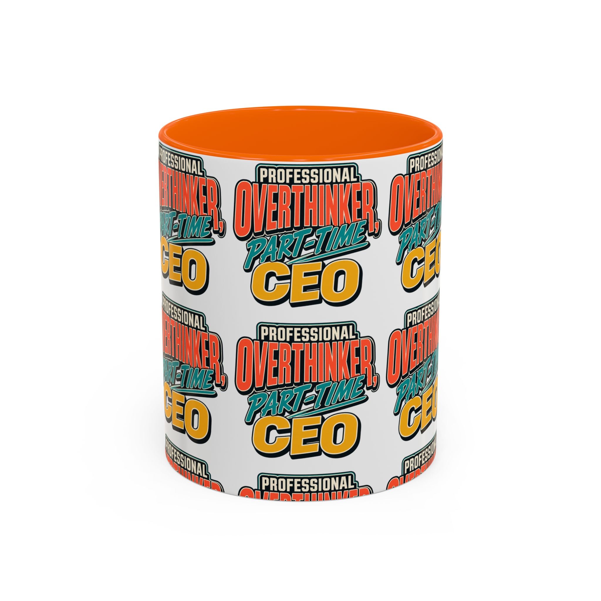 Professional Overthinker Part-Time CEO Mug | Funny Small Business Owner Coffee Cup | Entrepreneur and Side-Hustle Gift