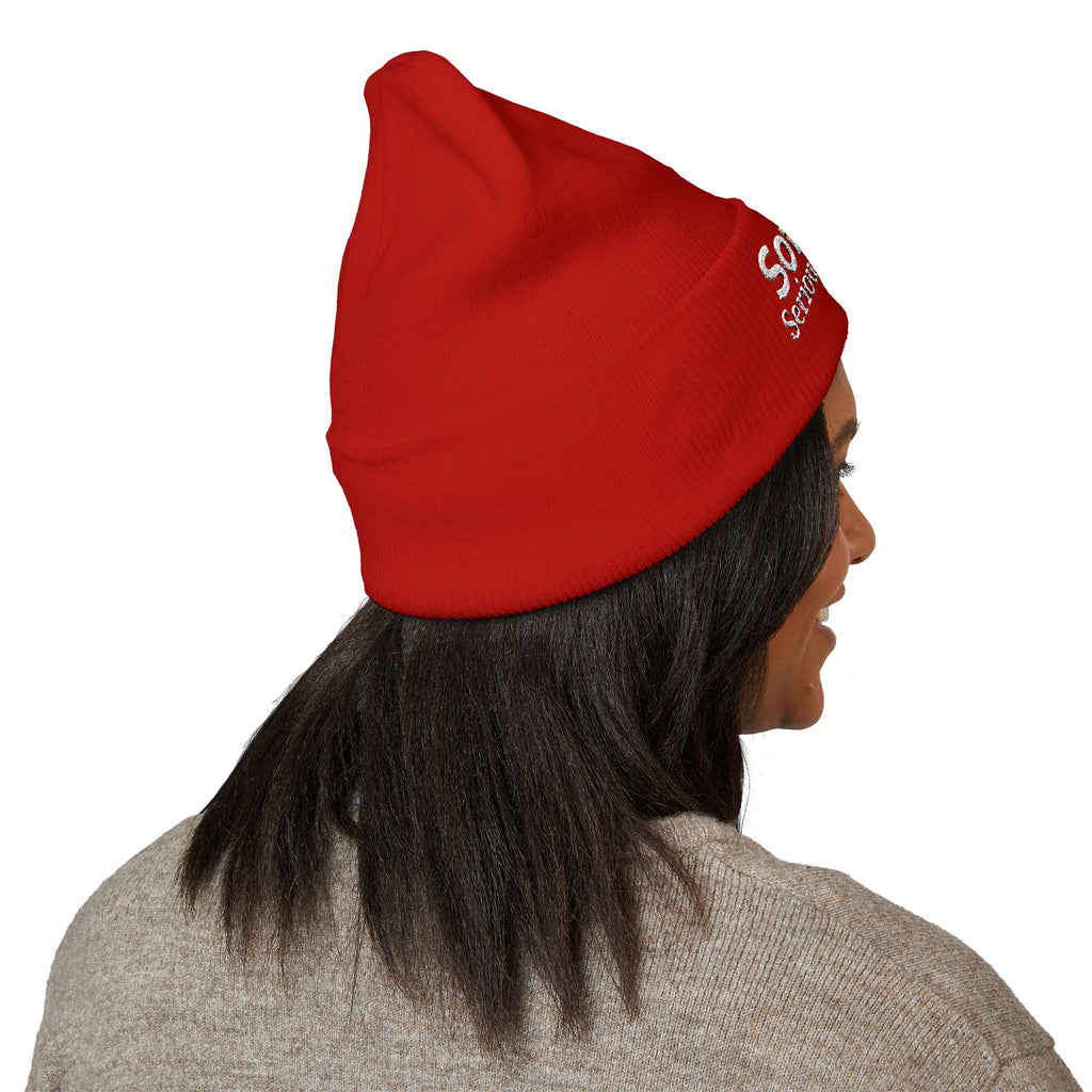 Soft Life. Serious Business. Embroidered Cuffed Beanie | Cozy Entrepreneur Winter Hat