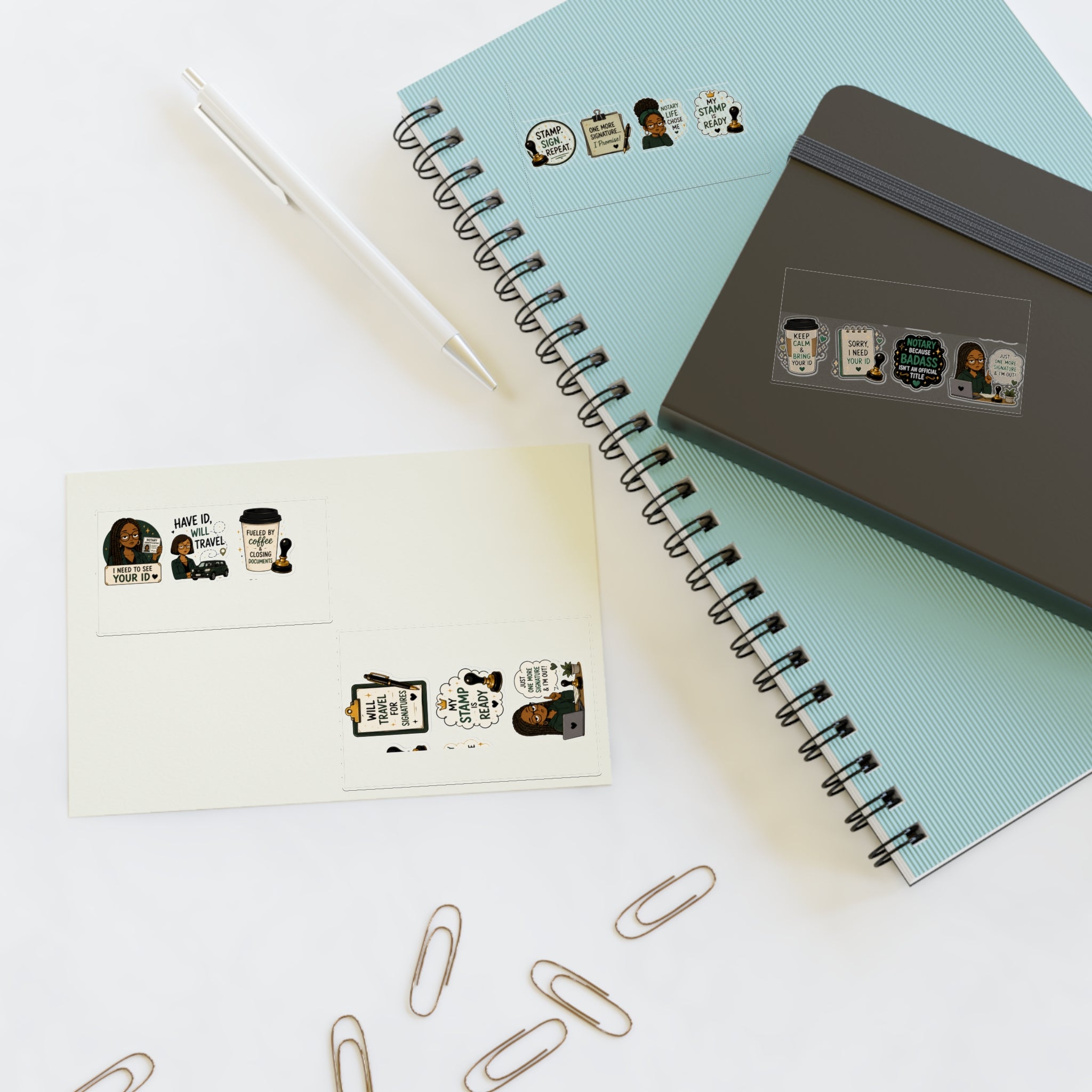I Need to See Your ID Vinyl Sticker | Funny Notary Sticker | Notary Public Laptop Sticker | Business Owner Gift:  Sticker Sheets ✍🏽🤎