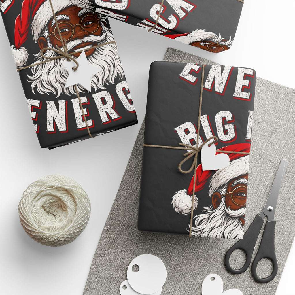 Big Nick Energy Black Santa Wrapping Paper