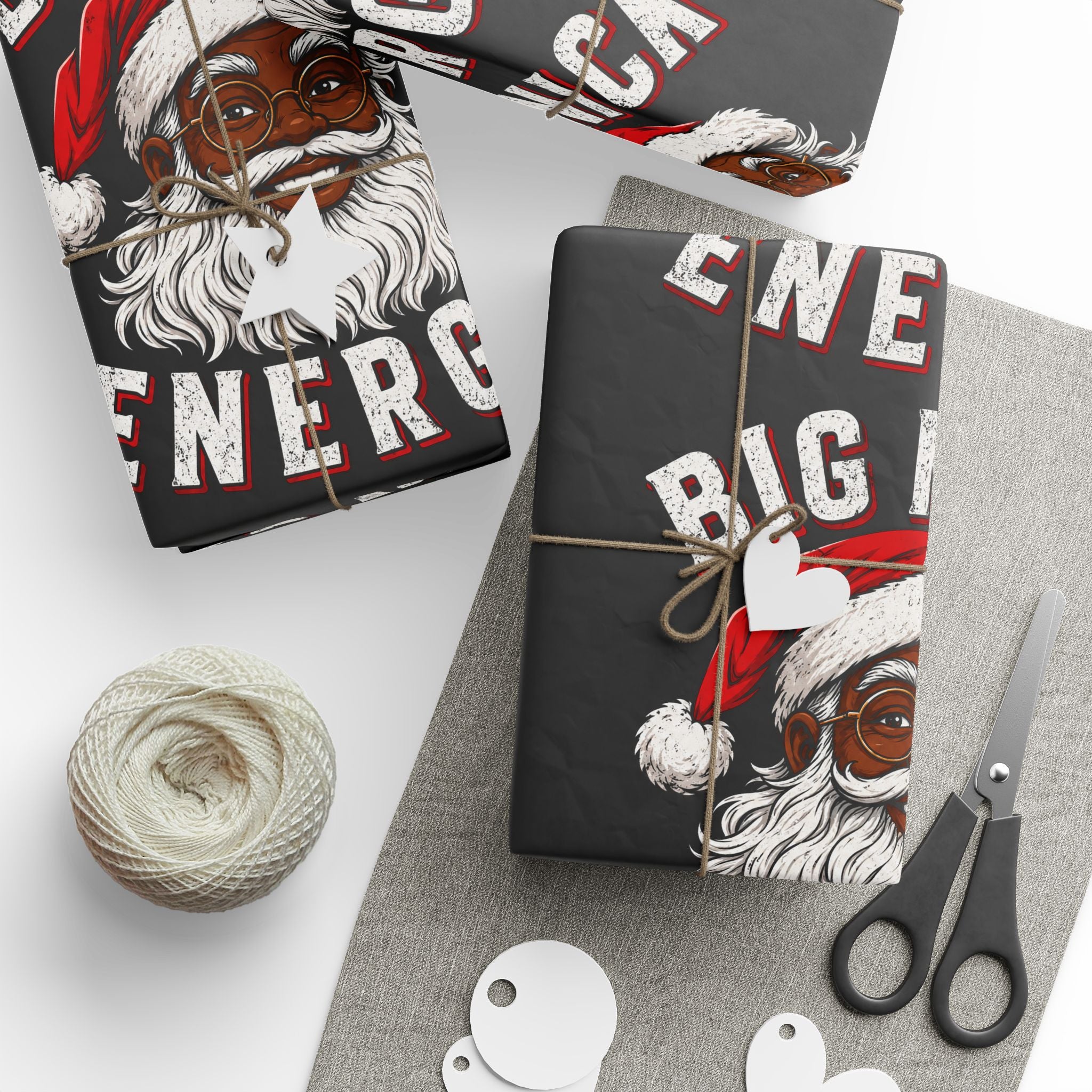 Big Nick Energy Black Santa Wrapping Paper