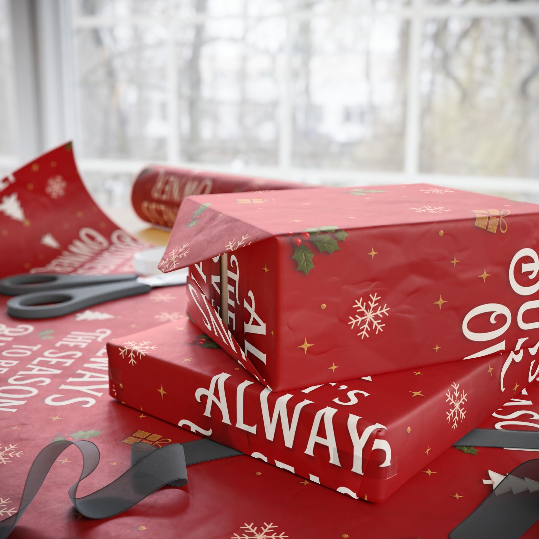 🎄 It’s Always the Season to Be a Business Owner Wrapping Paper – Red Holiday Entrepreneur Gift Wrap 🎁