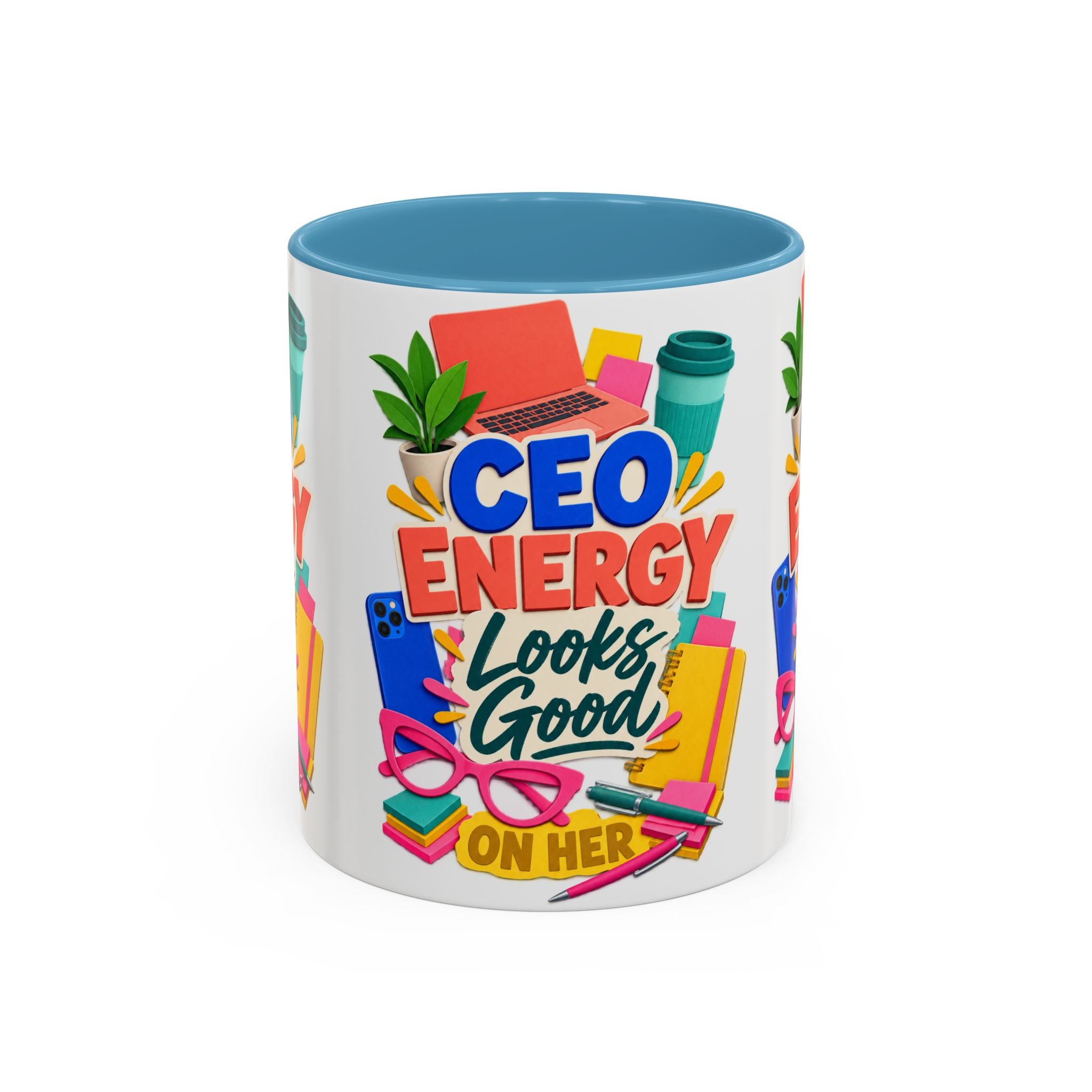 CEO Energy Looks Good on Her Mug | Women in Business Coffee Cup | Female Entrepreneur Gift | Boss Lady Office Mug