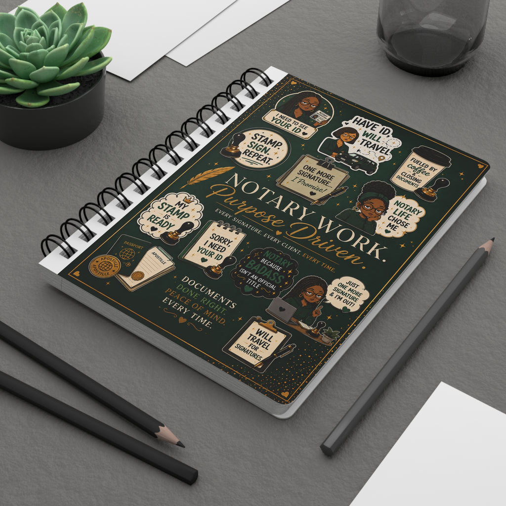 Notary Work. Purpose Driven. | Hardcover Journal for Notaries & Loan Signing Agents
