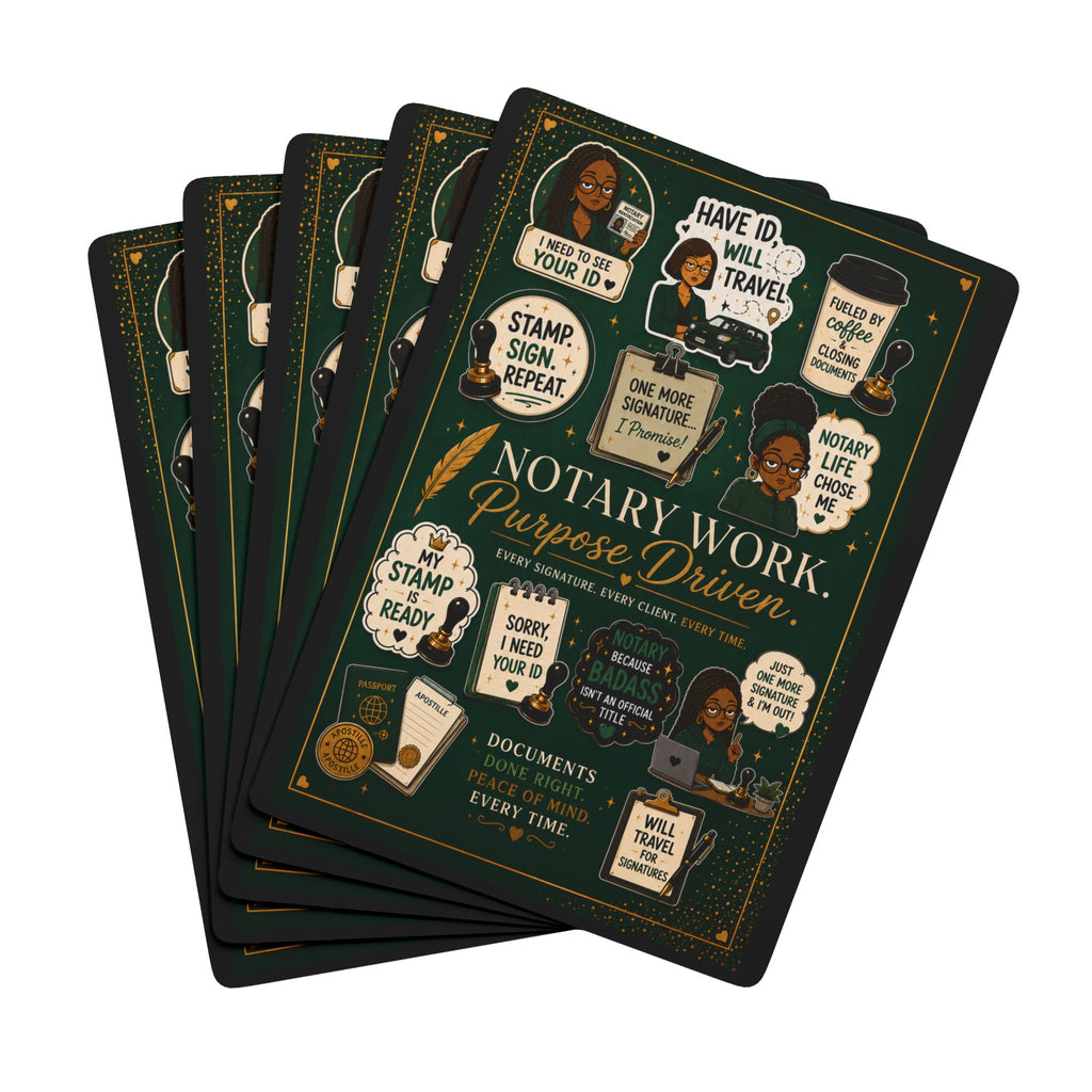 Notary Work. Purpose Driven. Playing Cards | Notary Public Poker Deck | Gift for Mobile Notaries
