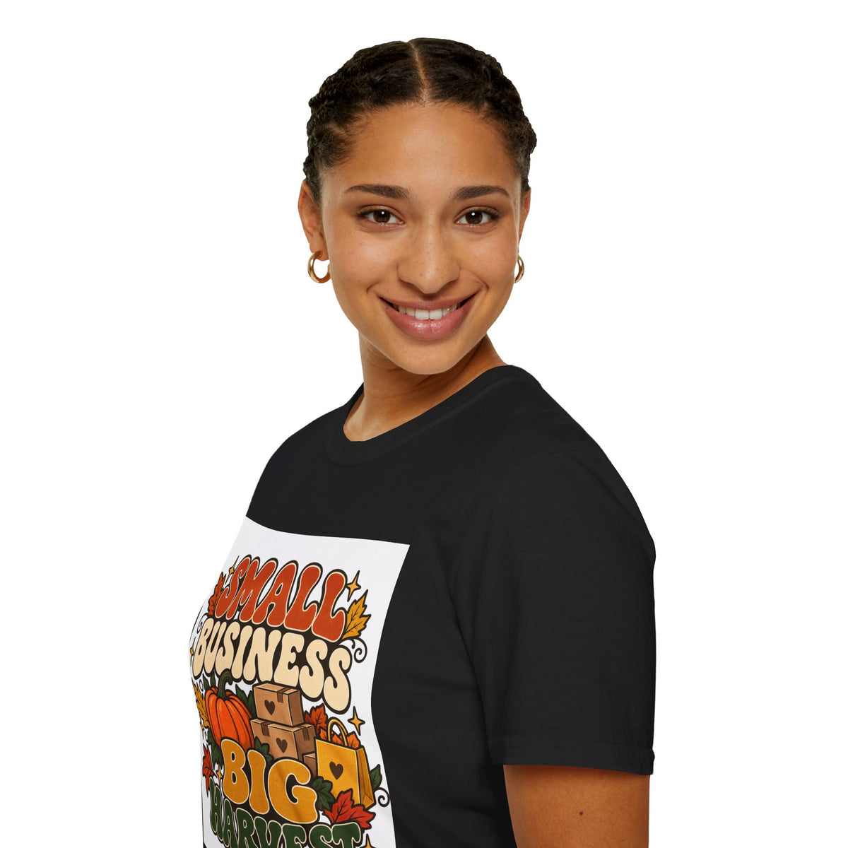 Small Business Big Harvest Graphic T-Shirt — Retro Fall Entrepreneur Tee