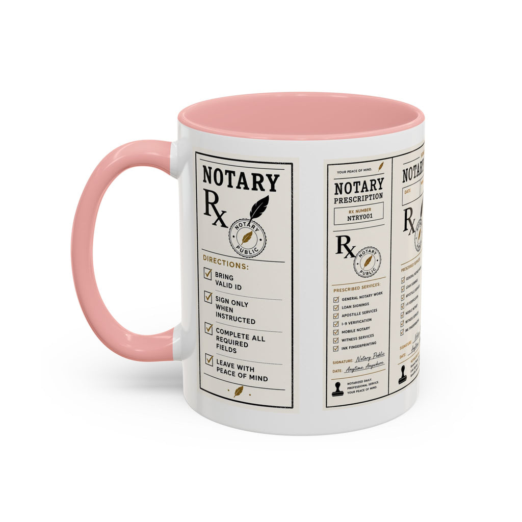 Notary Prescription | Accent Coffee Mug (11oz & 15oz)