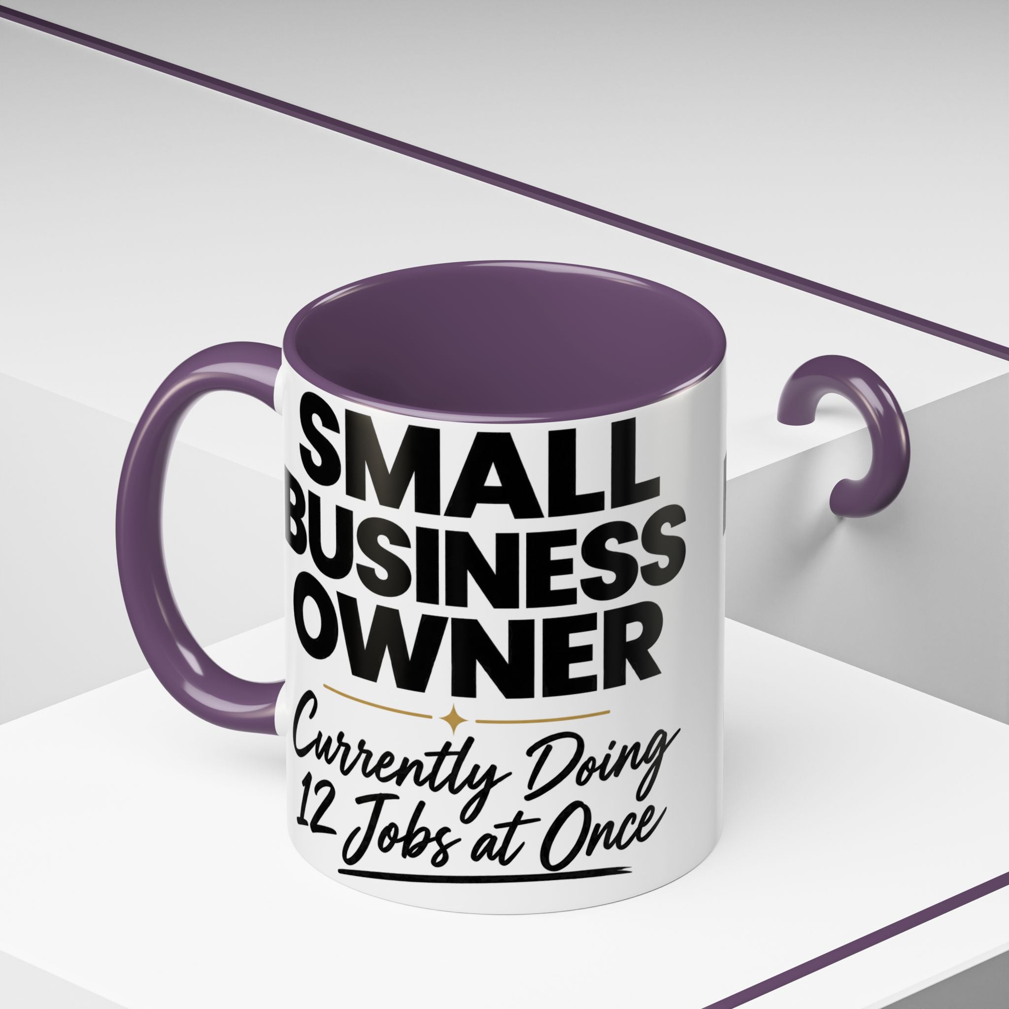 Small Business Owner Mug | “Currently Doing 12 Jobs at Once” Funny Entrepreneur Coffee Cup