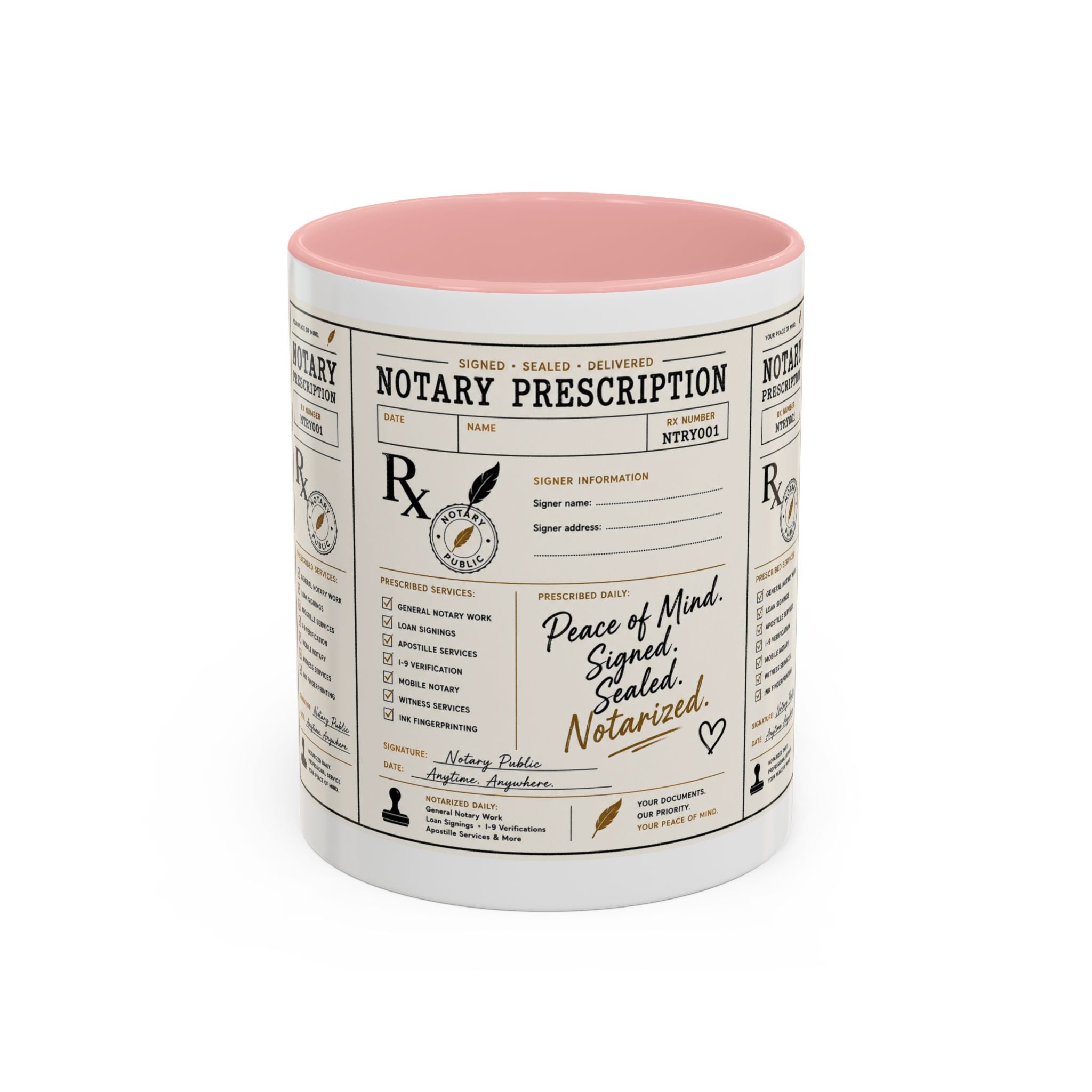 Notary Prescription | Accent Coffee Mug (11oz & 15oz)