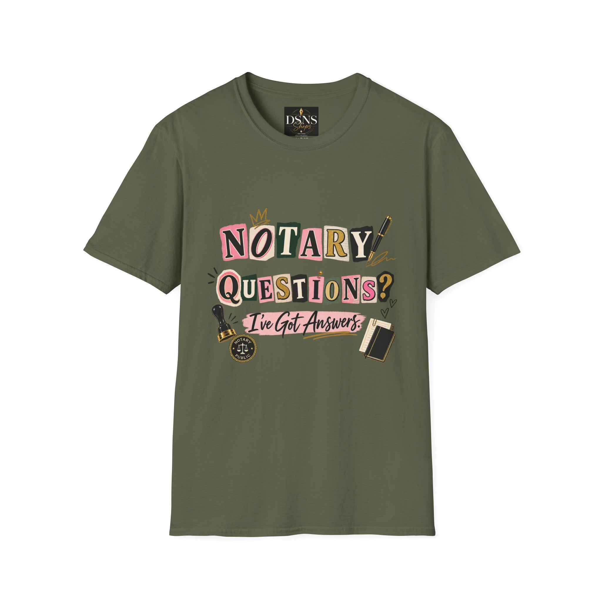 Notary Questions? I’ve Got Answers T-Shirt — Notary Public Graphic Tee