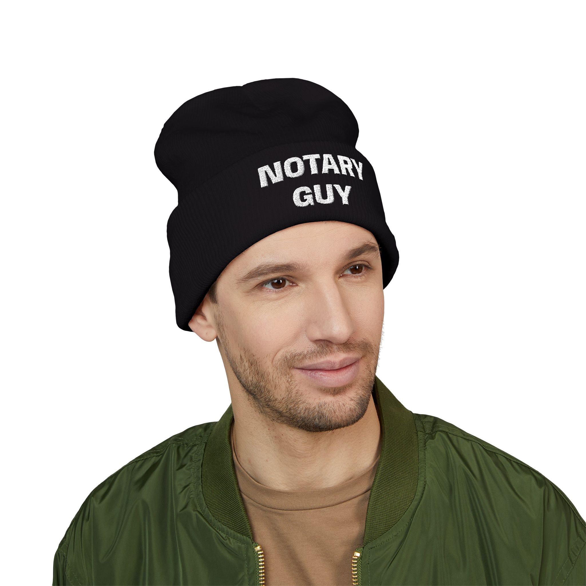 Notary Guy Embroidered Cuffed Beanie | Men's Notary Public Winter Hat