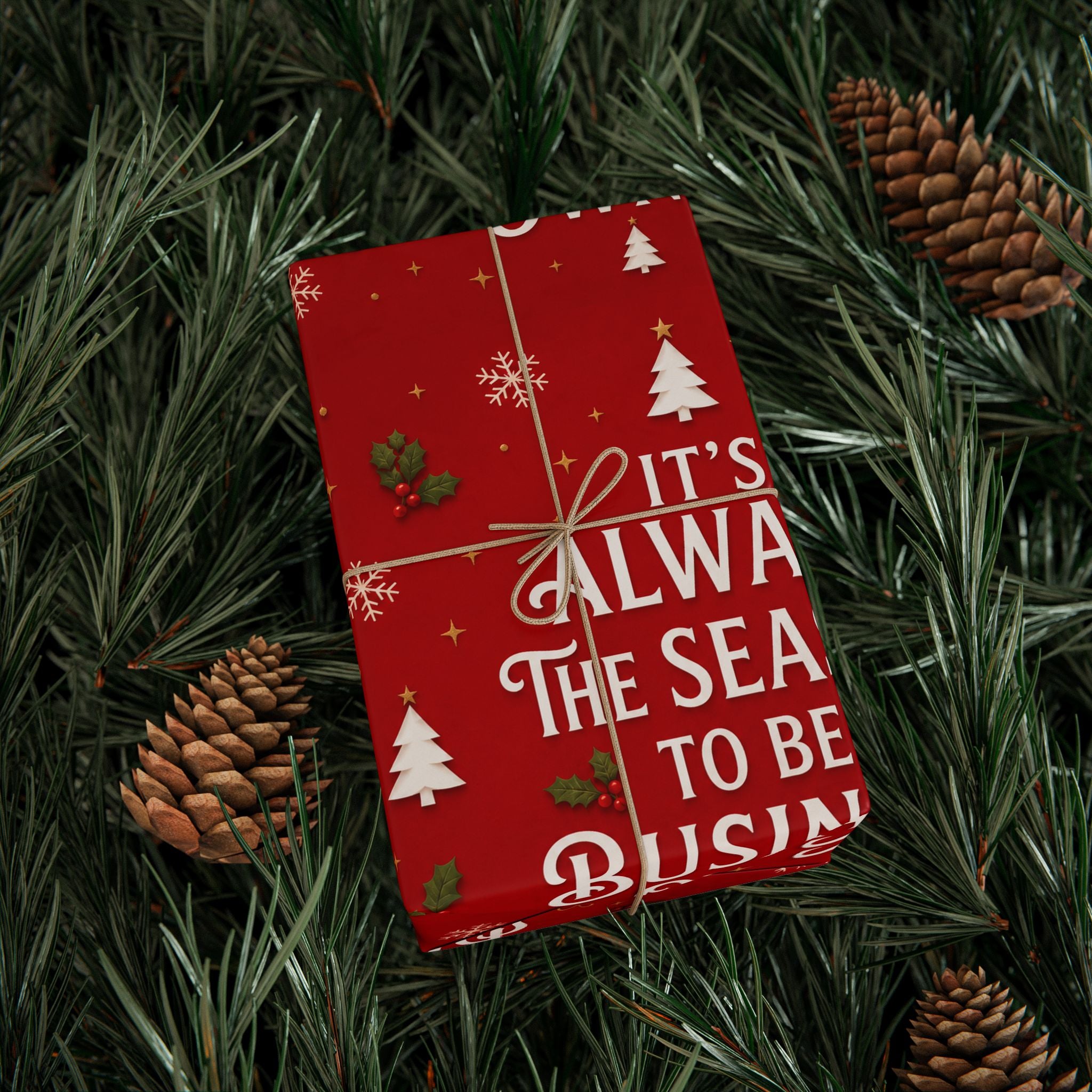 🎄 It’s Always the Season to Be a Business Owner Wrapping Paper – Red Holiday Entrepreneur Gift Wrap 🎁