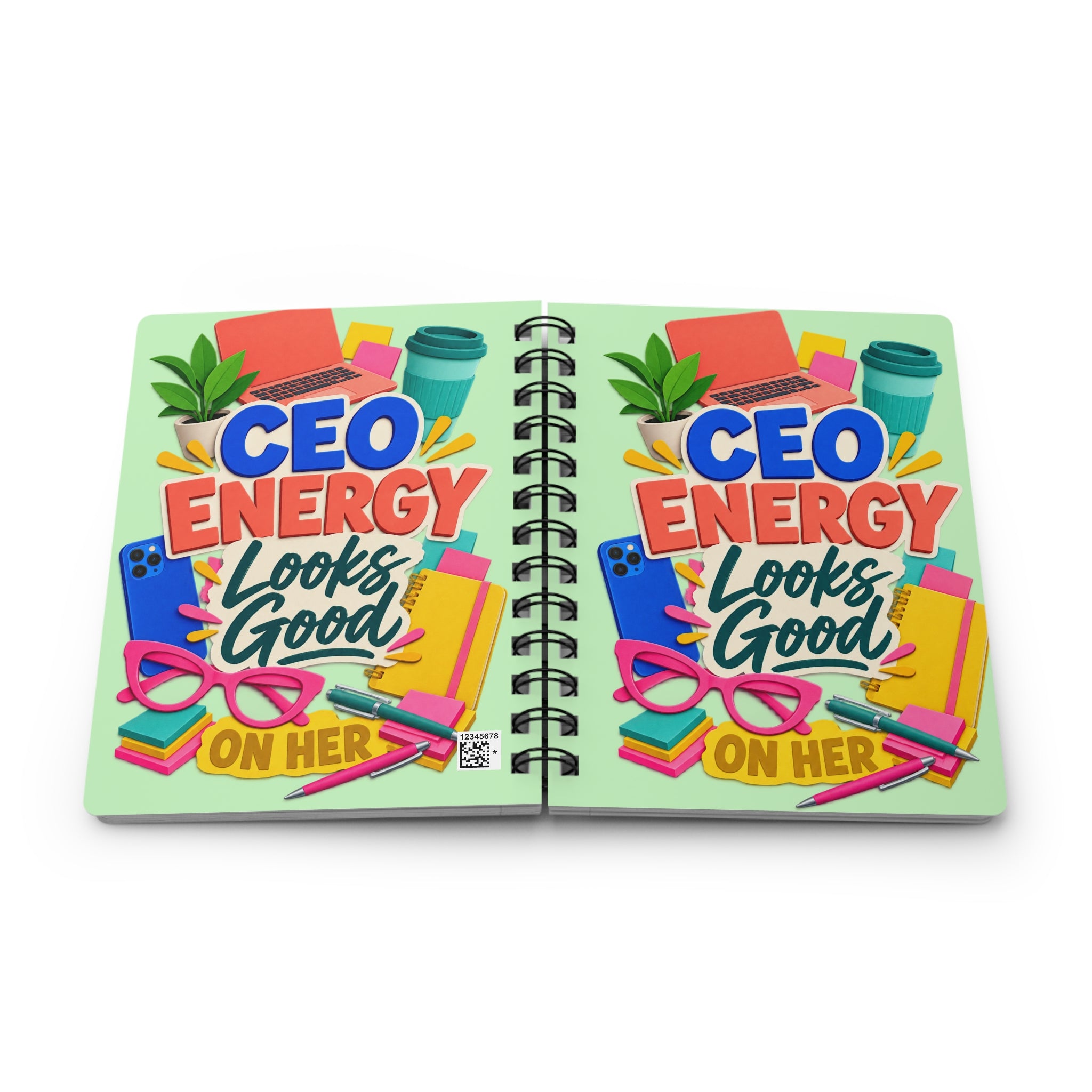 CEO Energy Looks Good on Her Spiral Notebook
