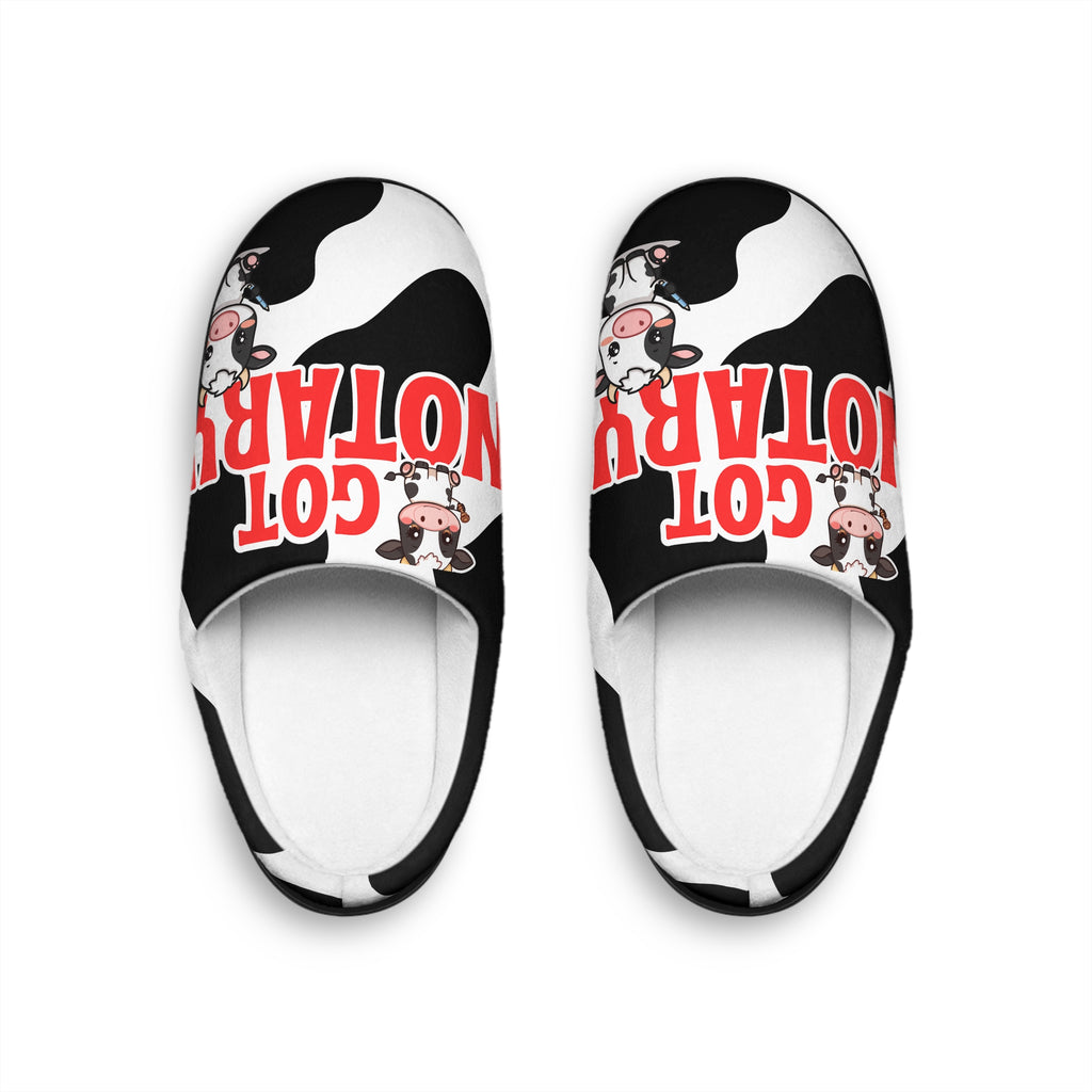 🐄 Got Notary? Cow Print Women’s Indoor Slippers