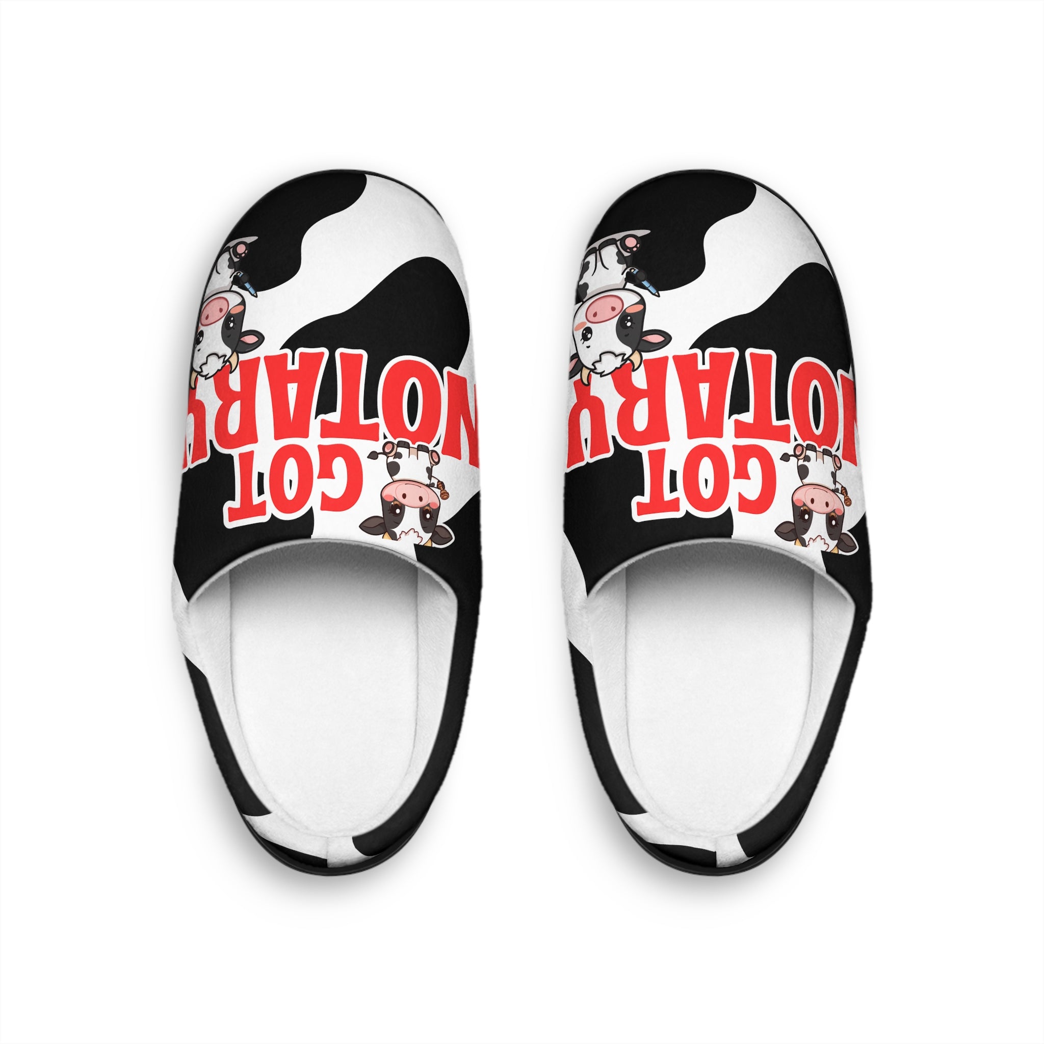 🐄 Got Notary? Cow Print Women’s Indoor Slippers