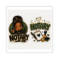 Notary Girl Square Sticker 2-Pack | Black Notary Vinyl Decals
