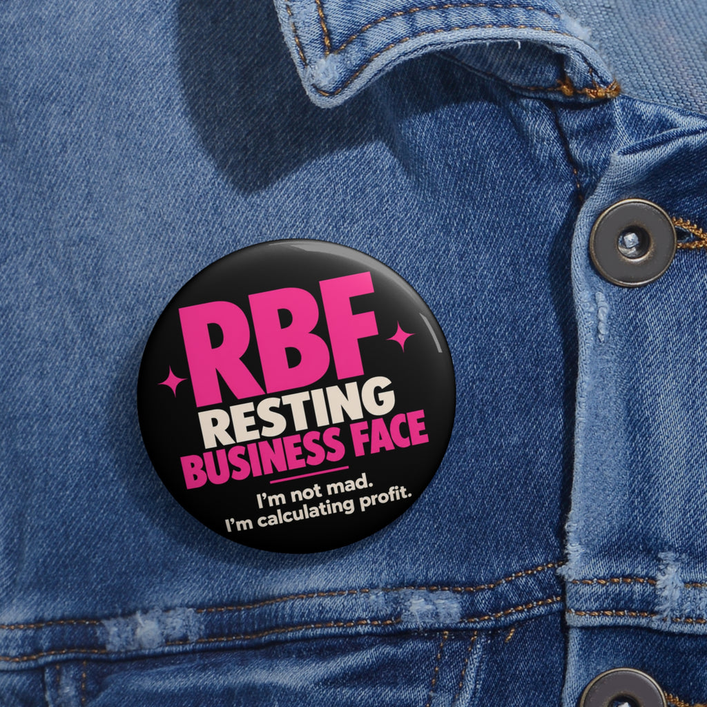 Pin Button — "RBF Resting Business Face" Funny Entrepreneur Lapel Pin