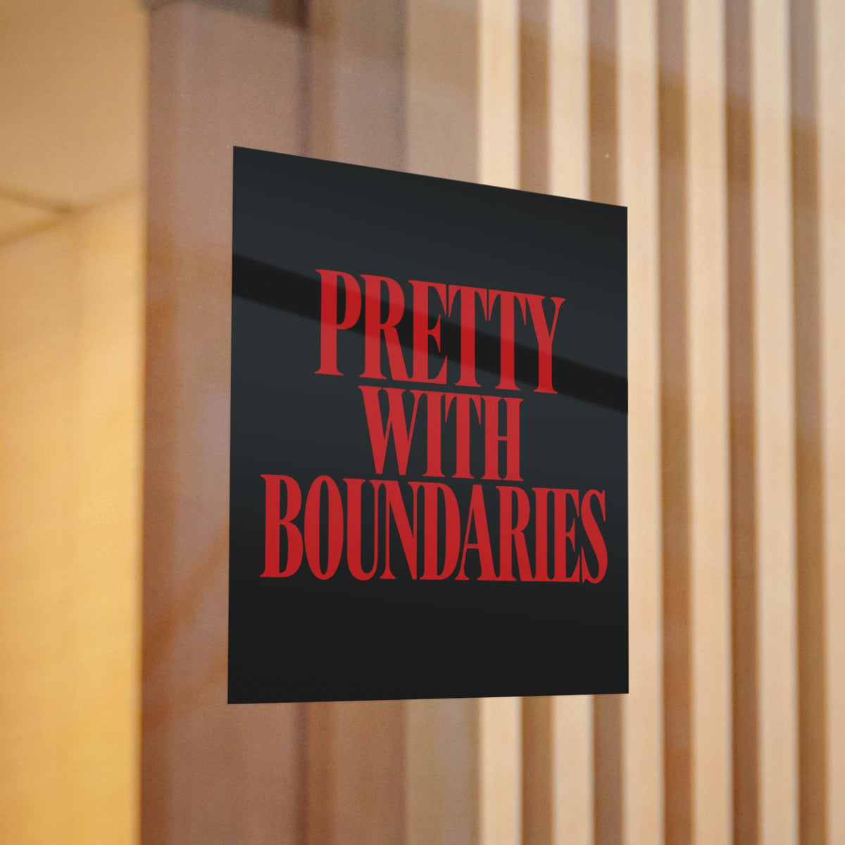 Pretty With Boundaries Sticker — Bold Self-Love & Boundary Statement Decal