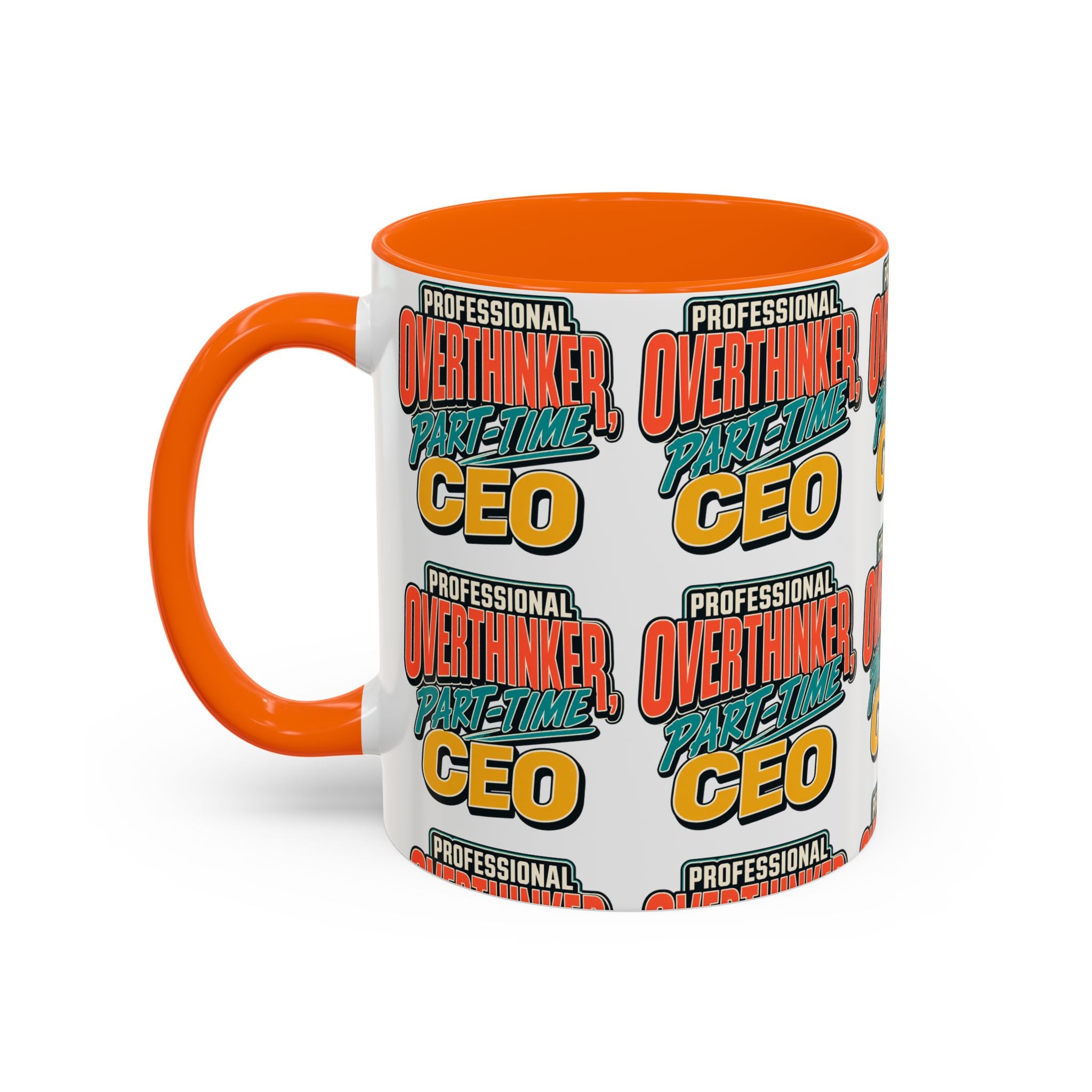 Professional Overthinker Part-Time CEO Mug | Funny Small Business Owner Coffee Cup | Entrepreneur and Side-Hustle Gift
